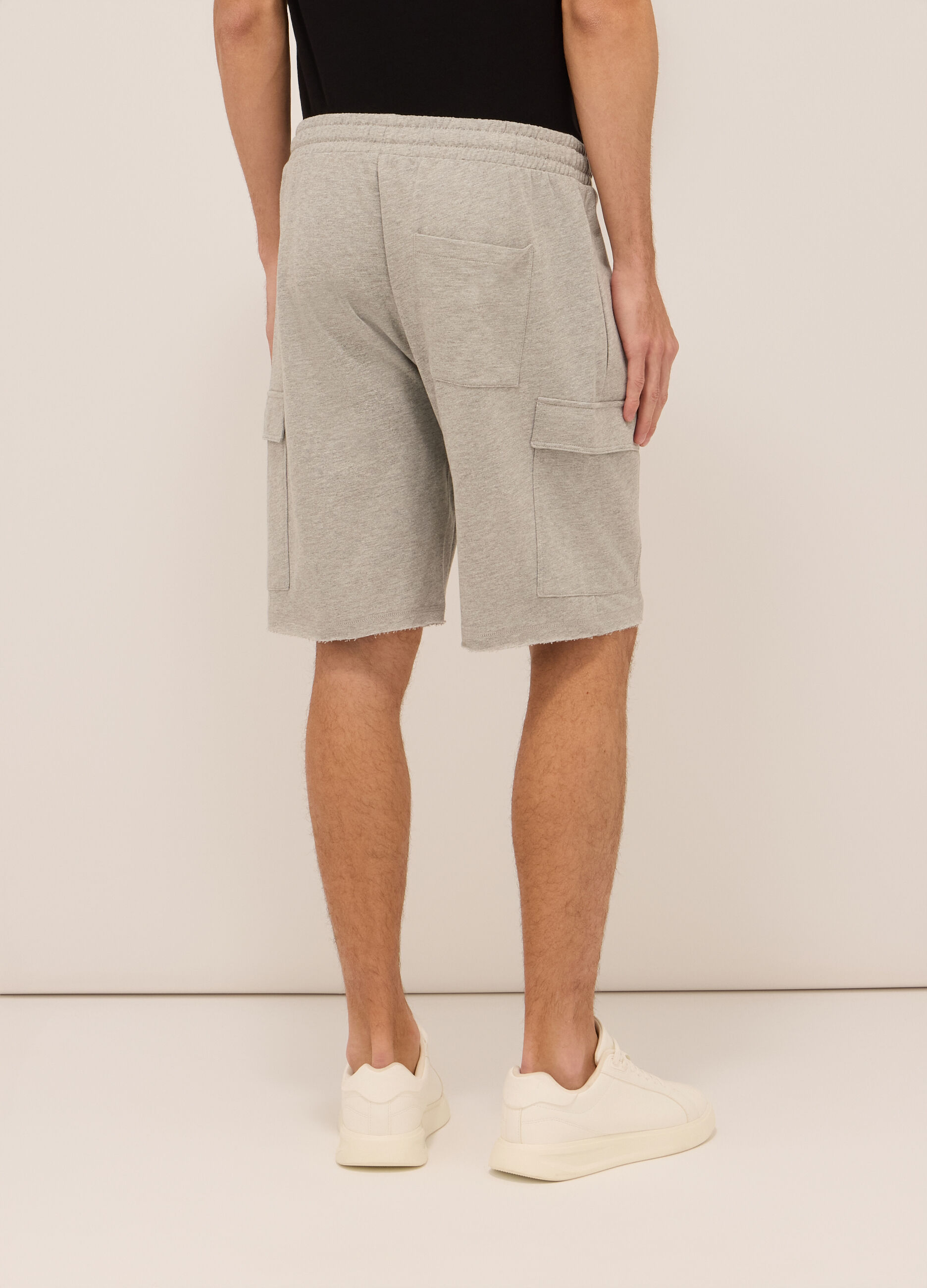 Shorts sportivi in felpa di cotone uomo_1