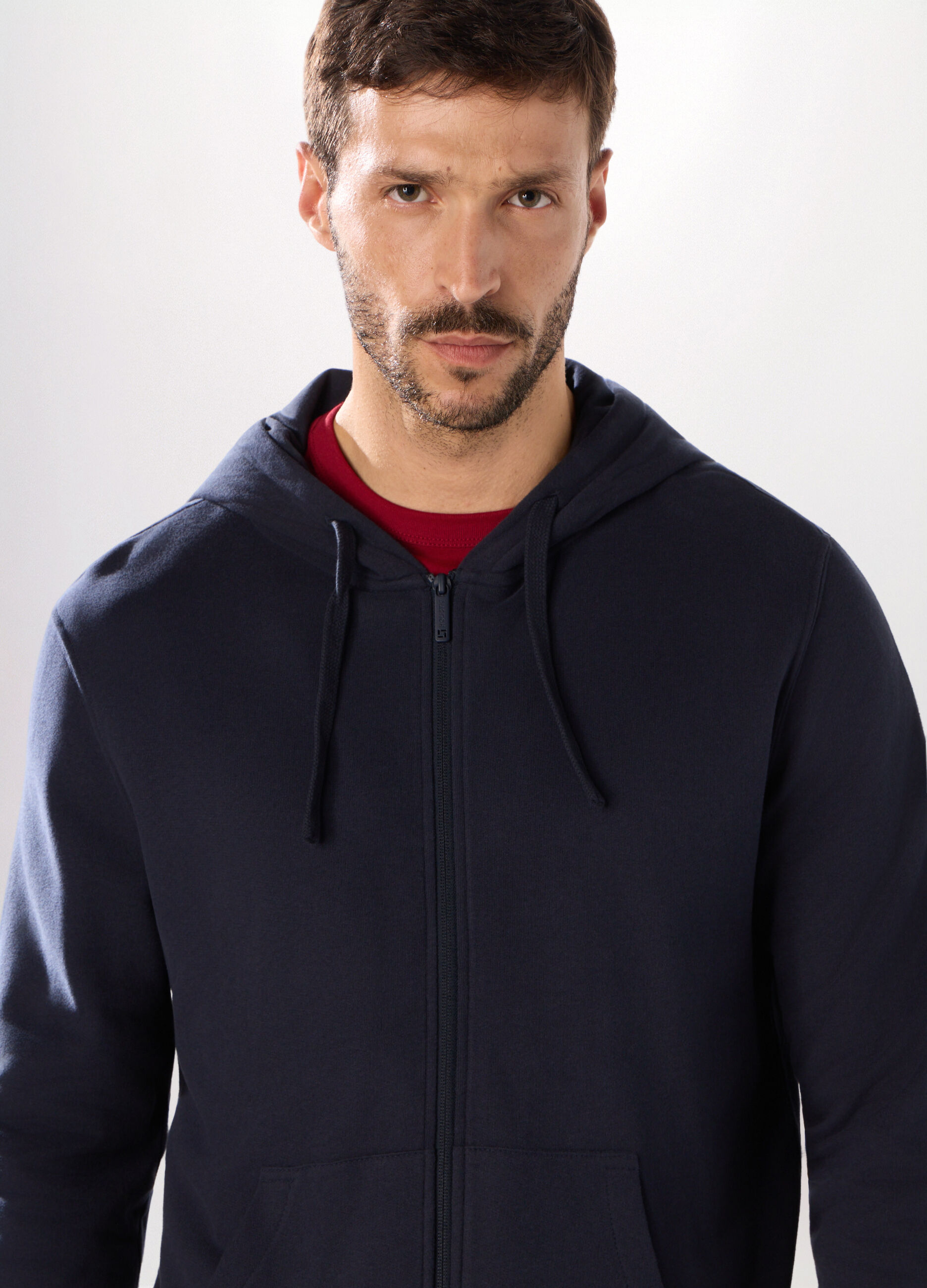 Felpa con cappuccio in puro cotone uomo_2