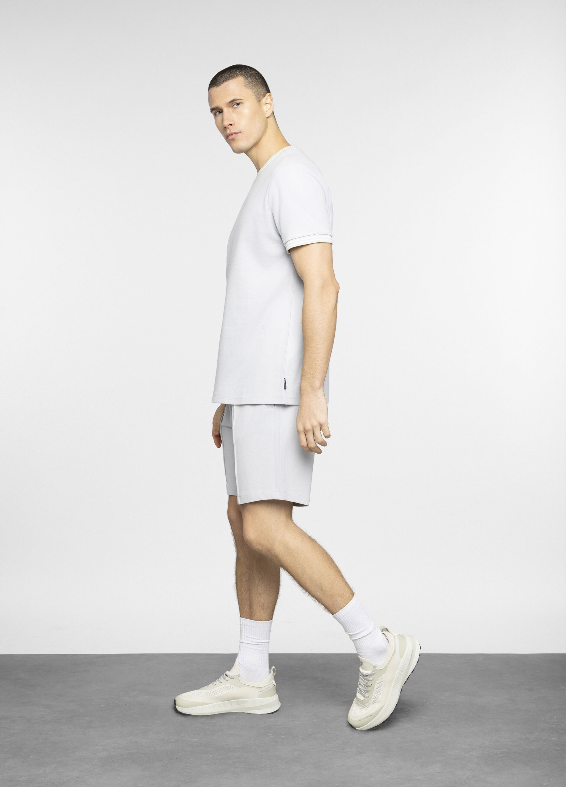 Bermuda in piquet di cotone con coulisse uomo_0