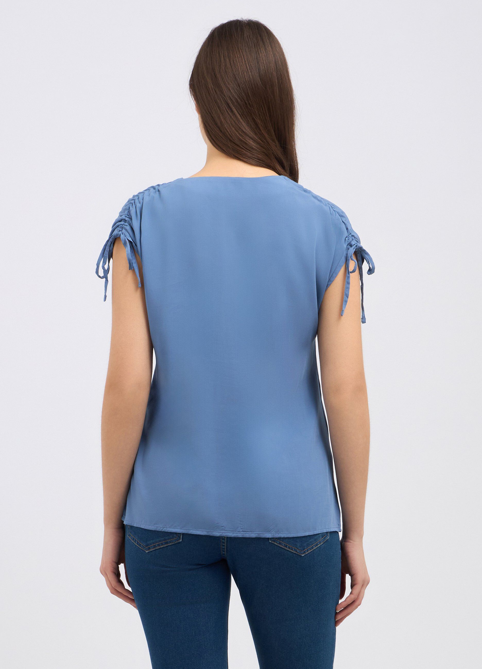 Camicia in pura viscosa con scollo a V donna_1