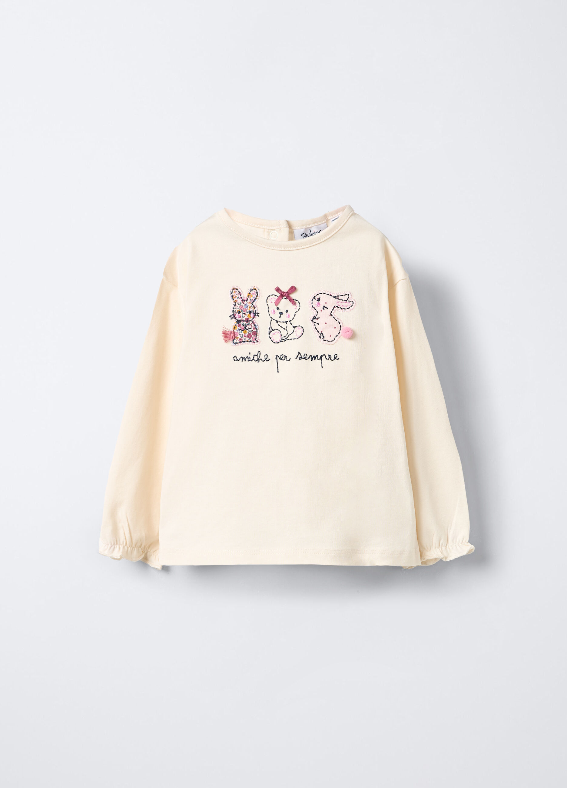 T-shirt in jersey di cotone stretch bimba_0