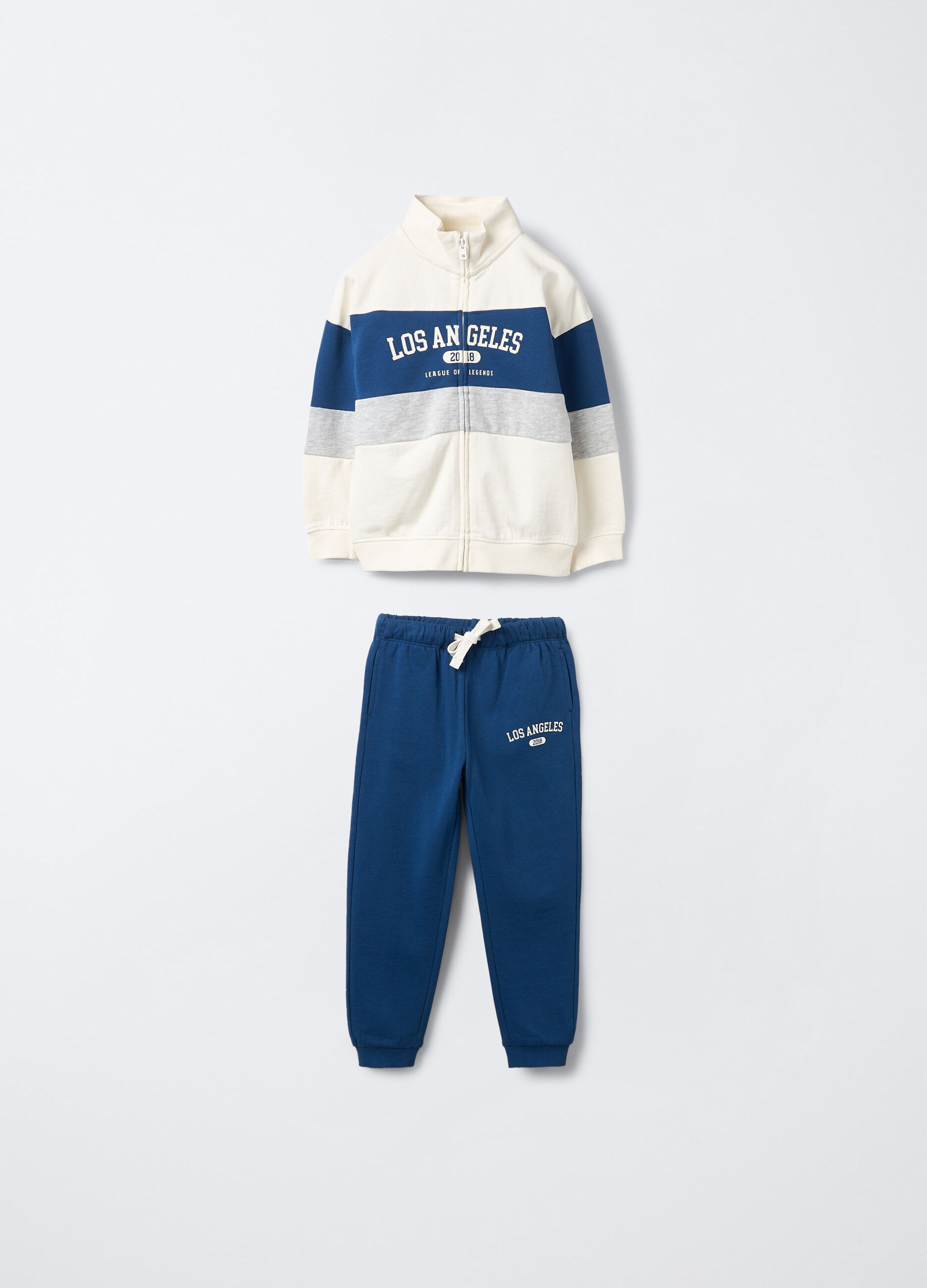 Jogging set in puro cotone garzato bambino_0
