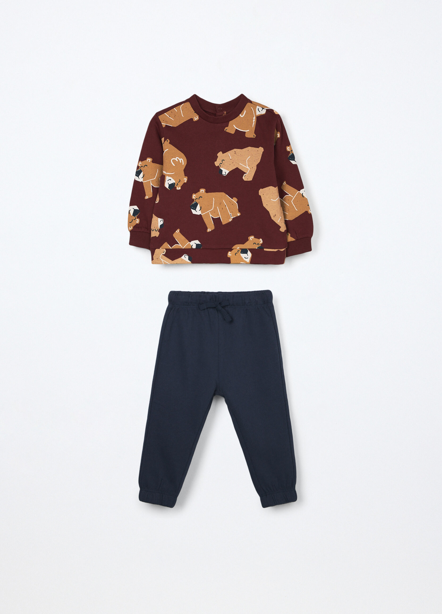 Jogging set in puro cotone fleece neonato_0