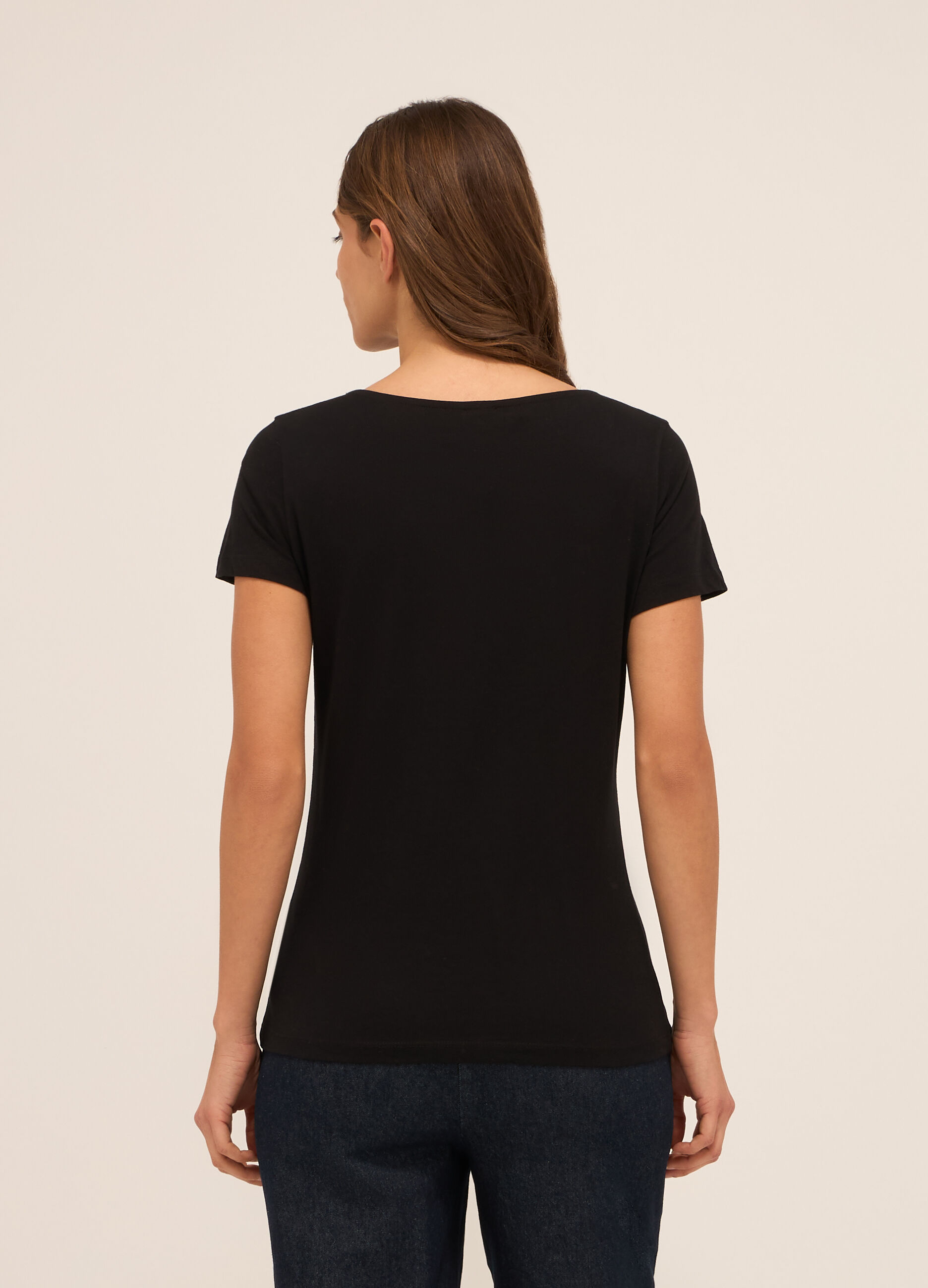 T-shirt in jersey di puro cotone donna