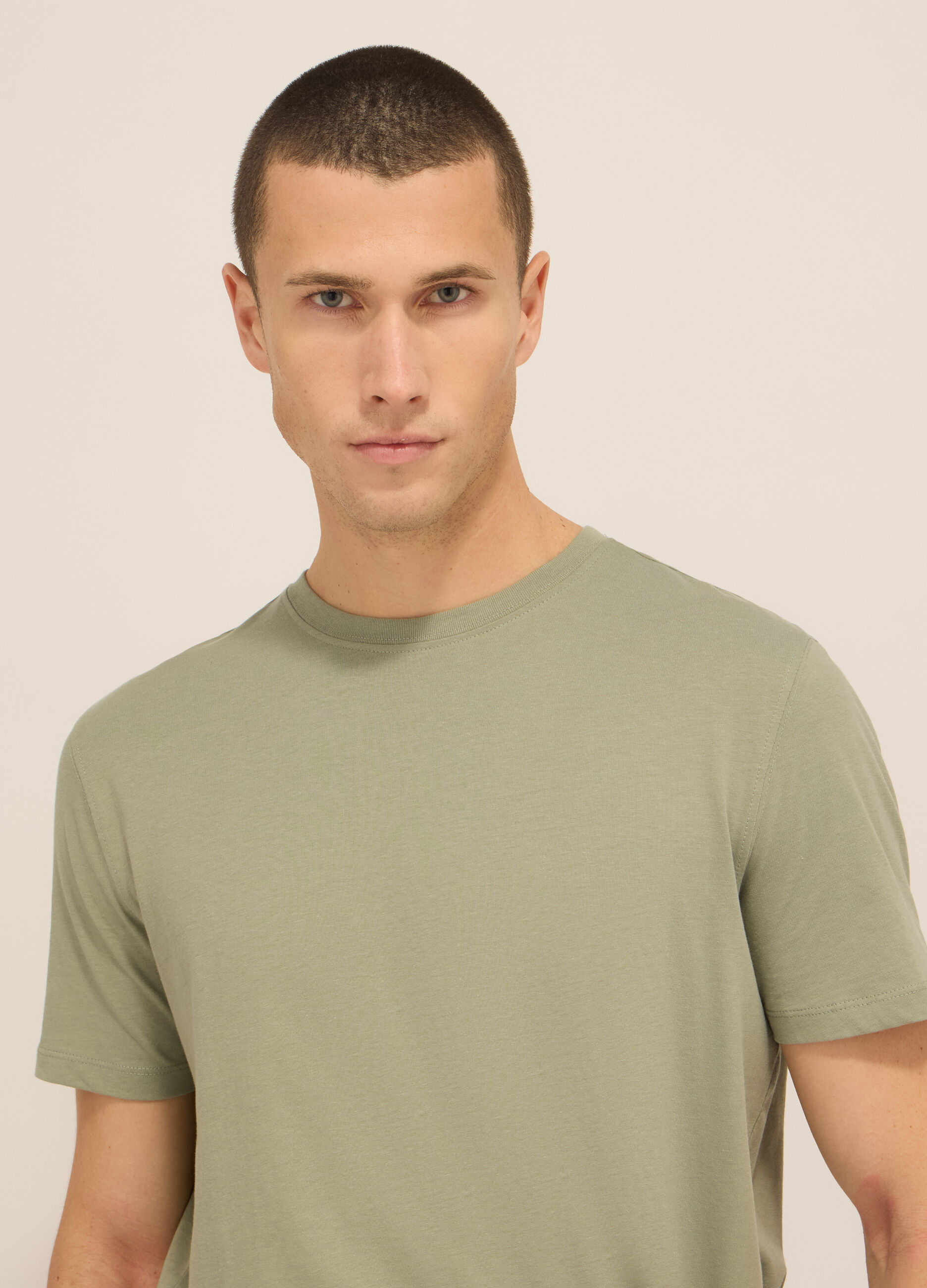 T-shirt girocollo in jersey di cotone uomo