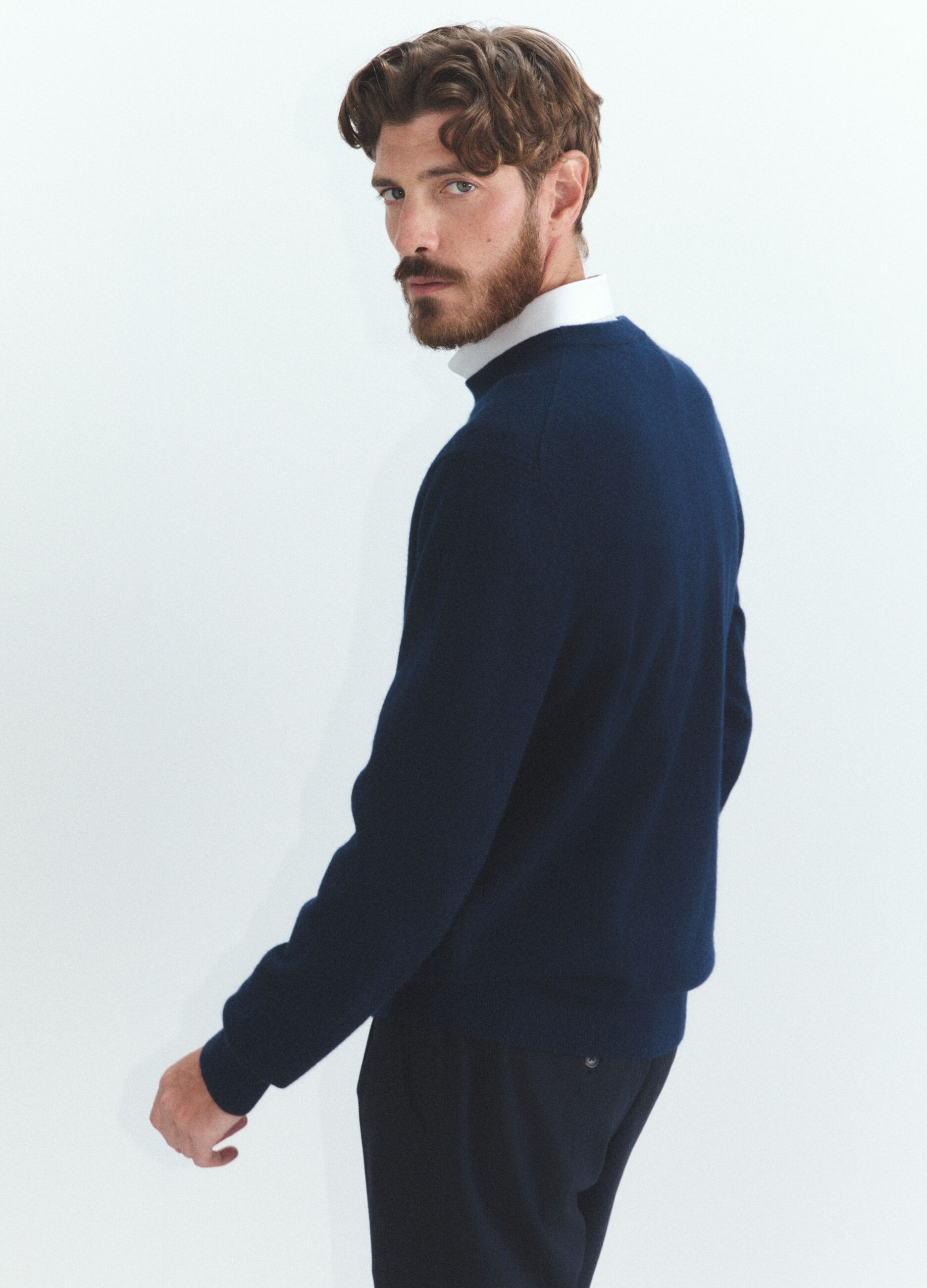 Maglione girocollo in cashmere uomo