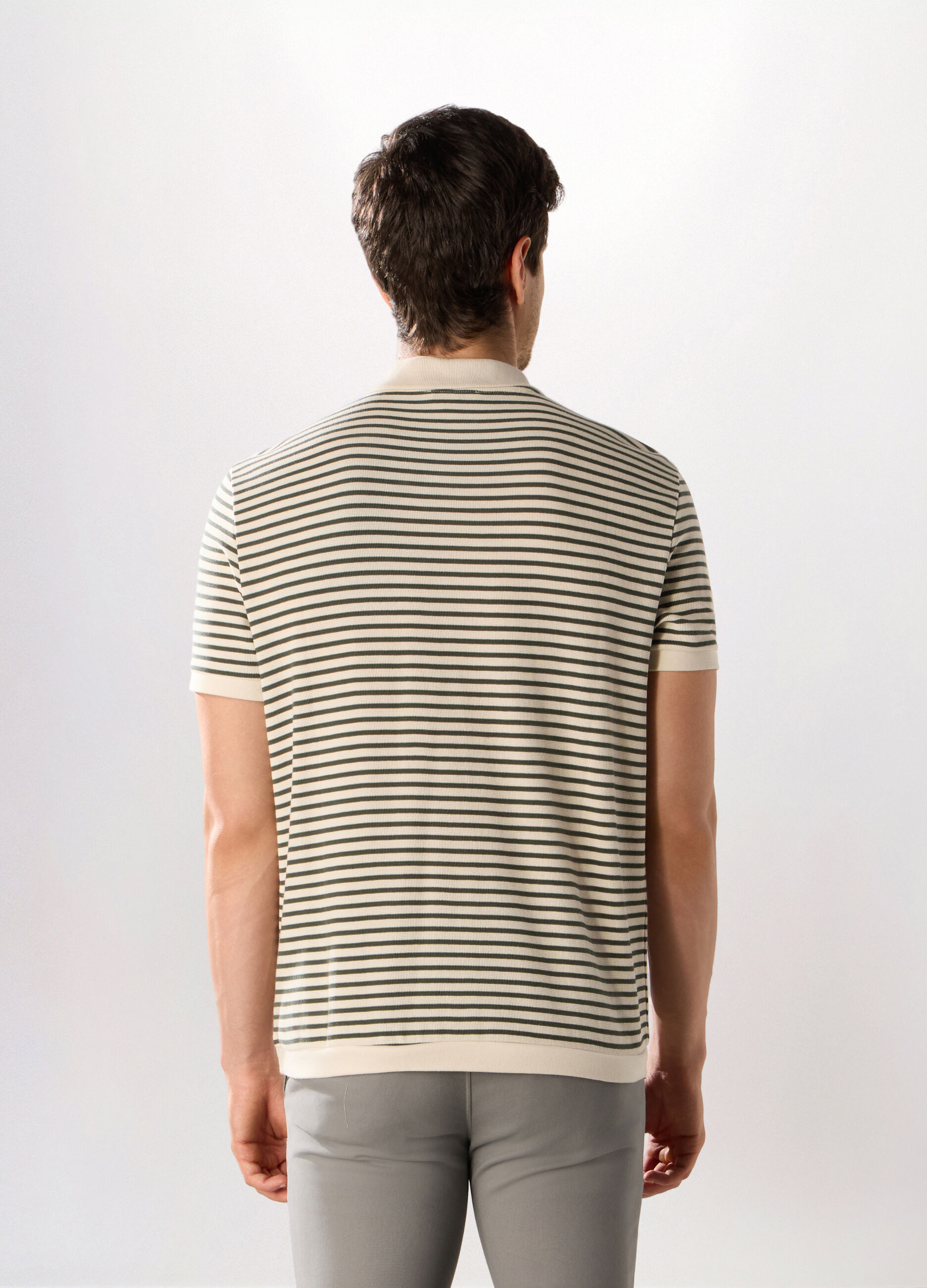 Polo in maglia a righe uomo_1