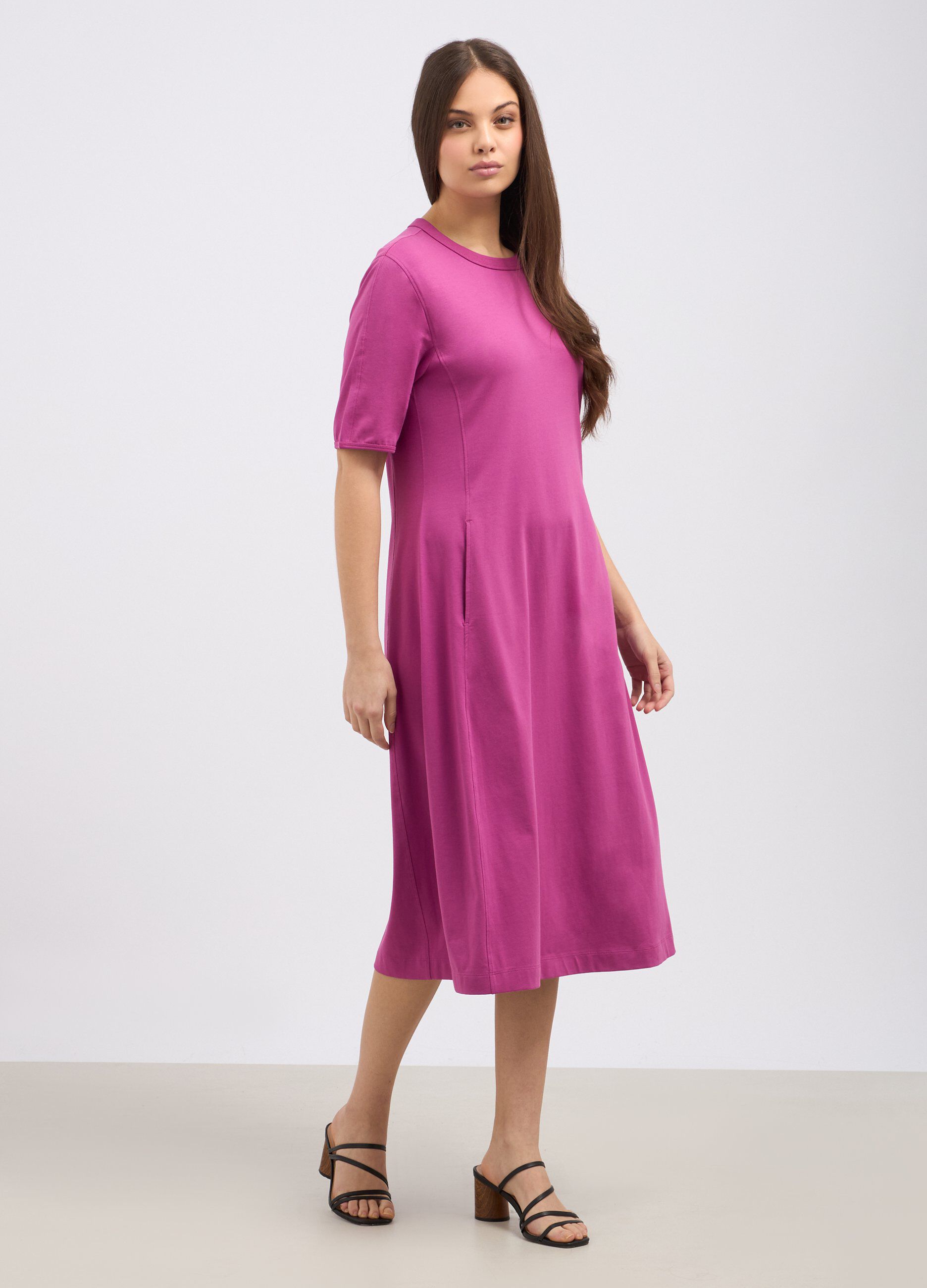 Abito lungo in cotone stretch donna_0