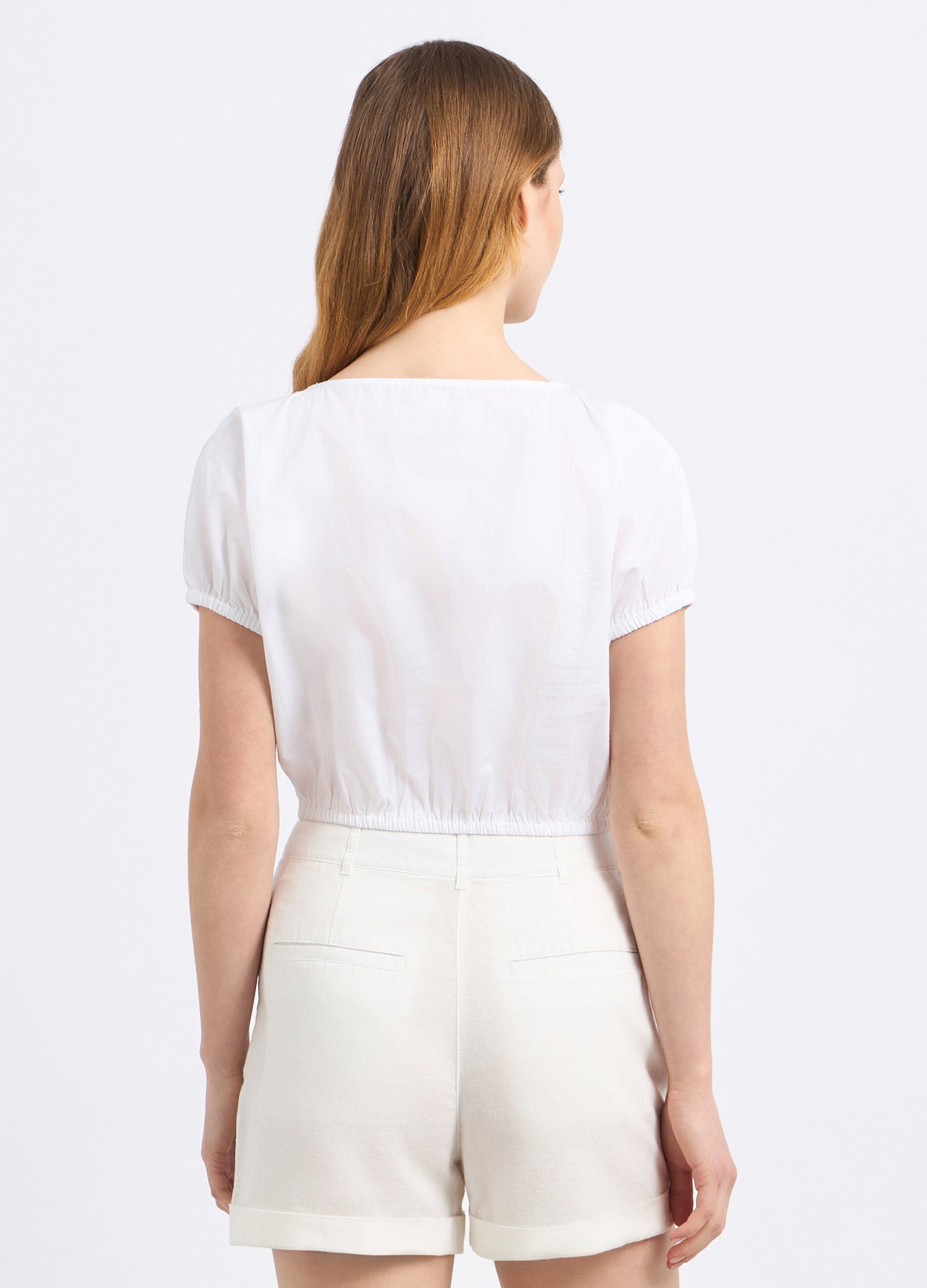 Blusa cropped in puro cotone donna_1