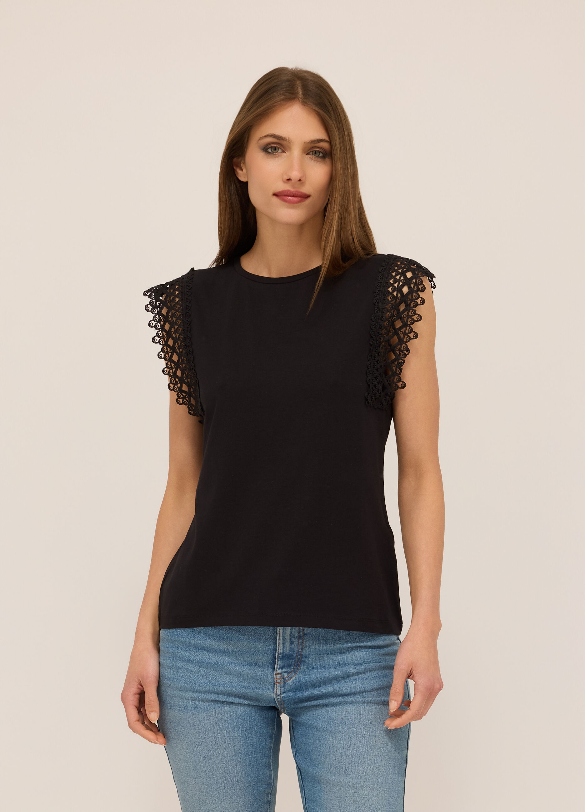 Canotta in jersey di cotone stretch donna_0