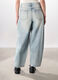 Pantaloni wide leg in denim di puro cotone donna_1