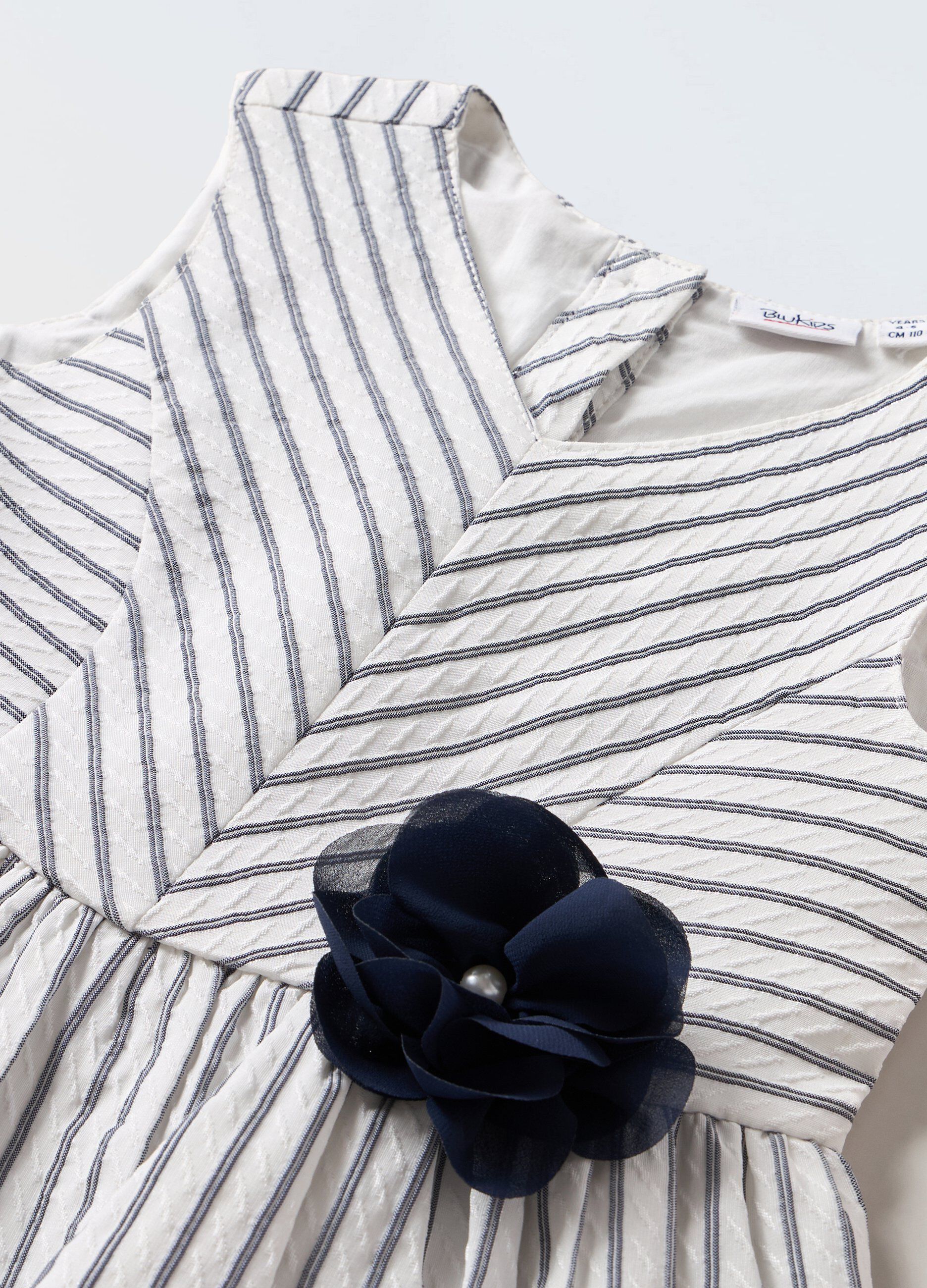 Vestito smanicato a righe bambina