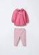 Jogging set in pura felpa di cotone neonata_0