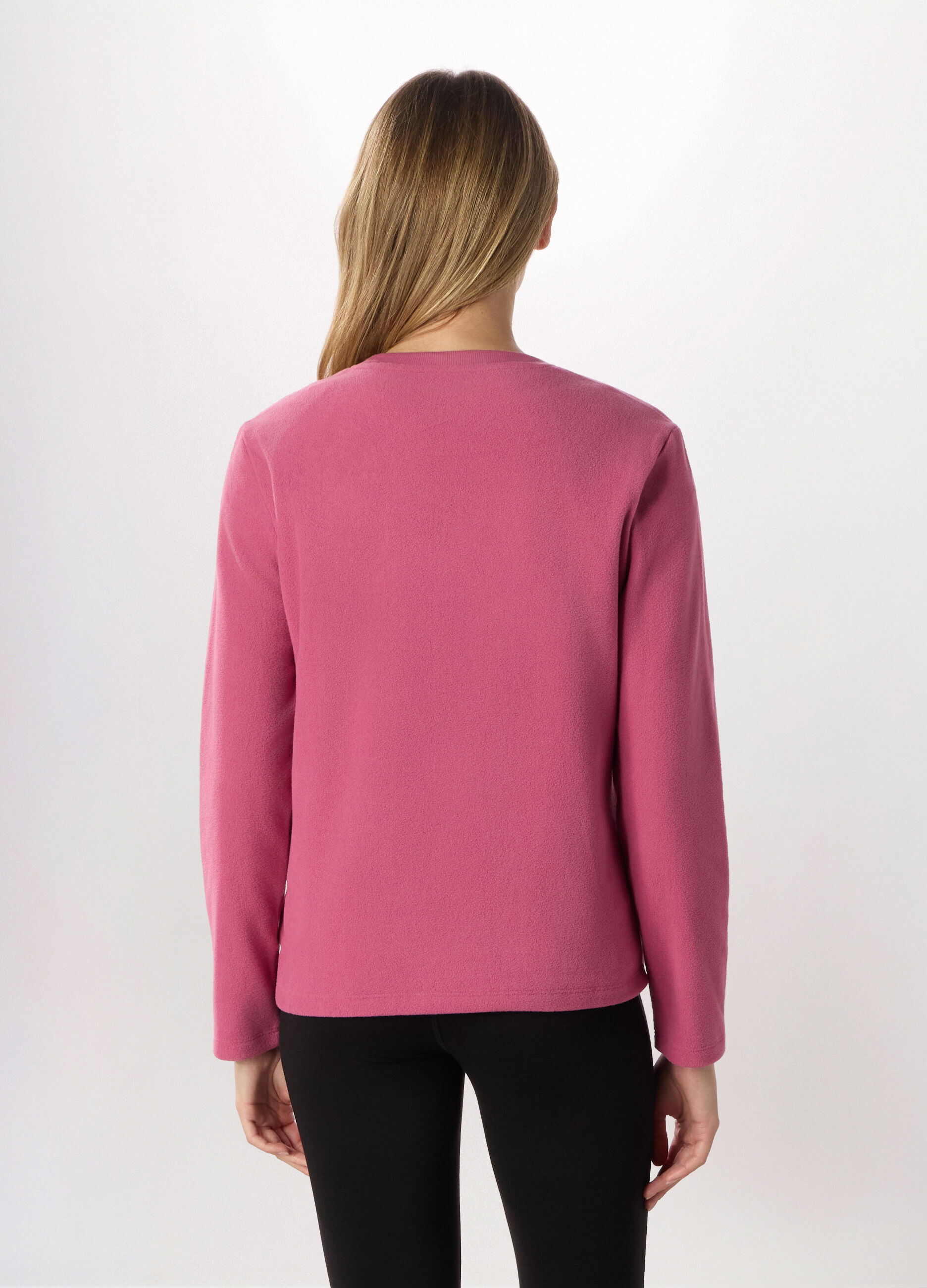 Felpa girocollo in pile donna_1