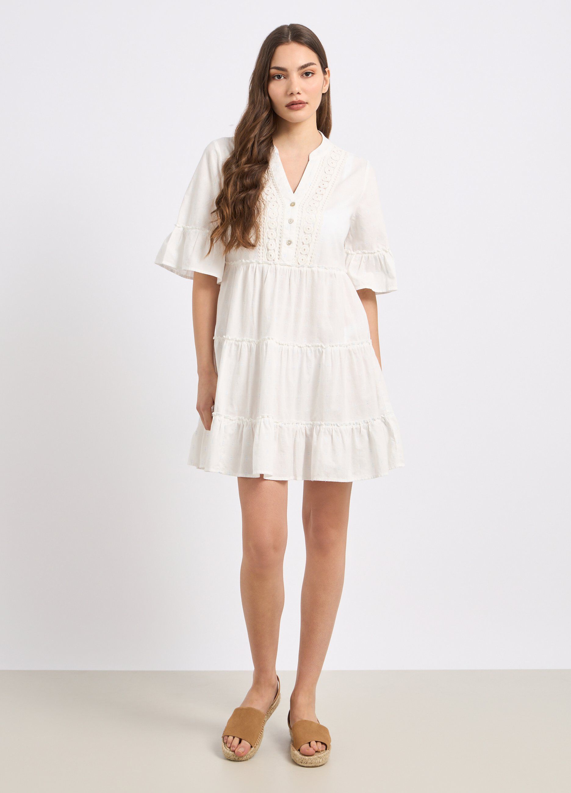 Copricostume a balze in cotone donna_0
