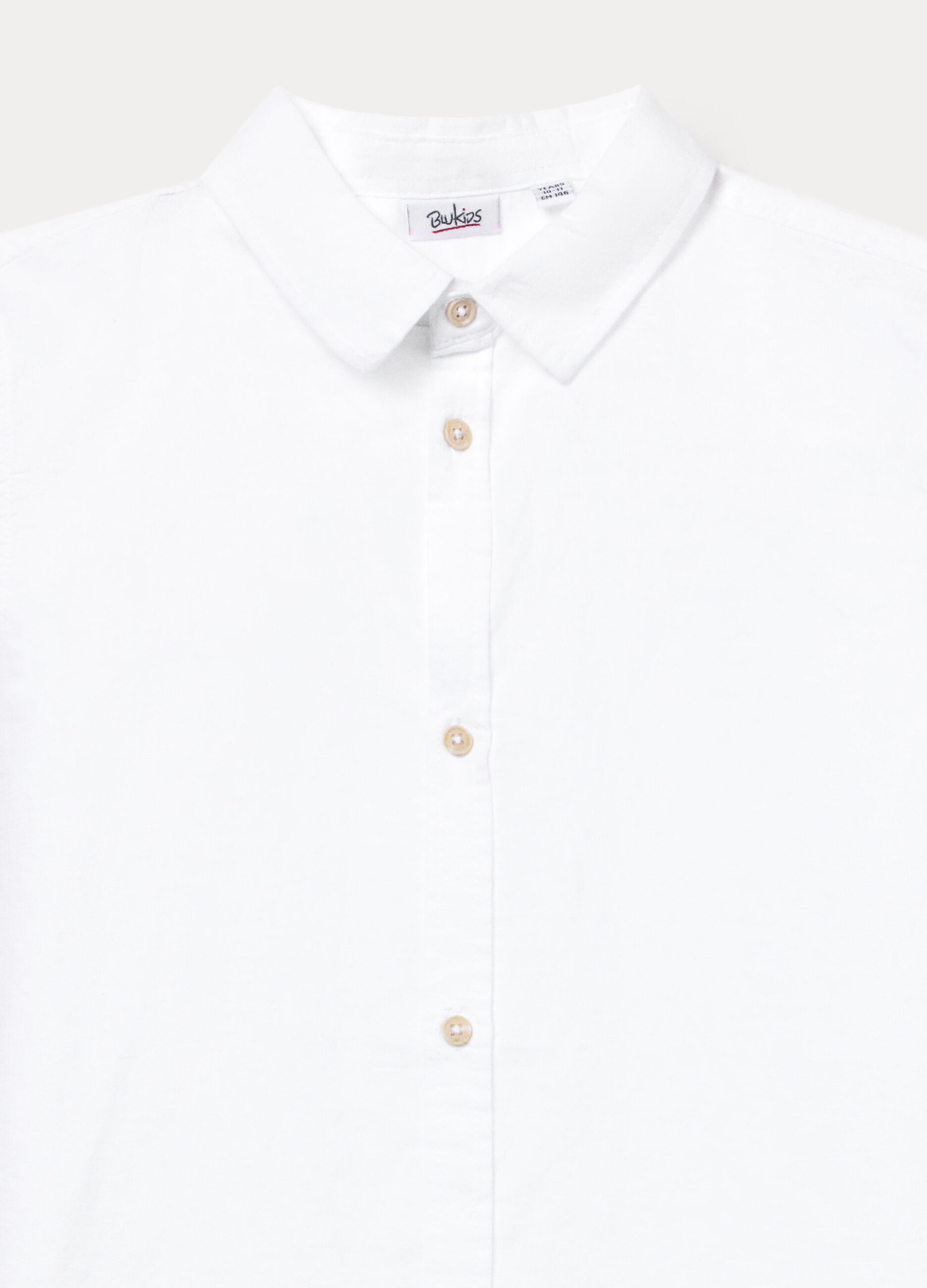 Camicia regular fit misto lino con colletto alla francese ragazzo_2