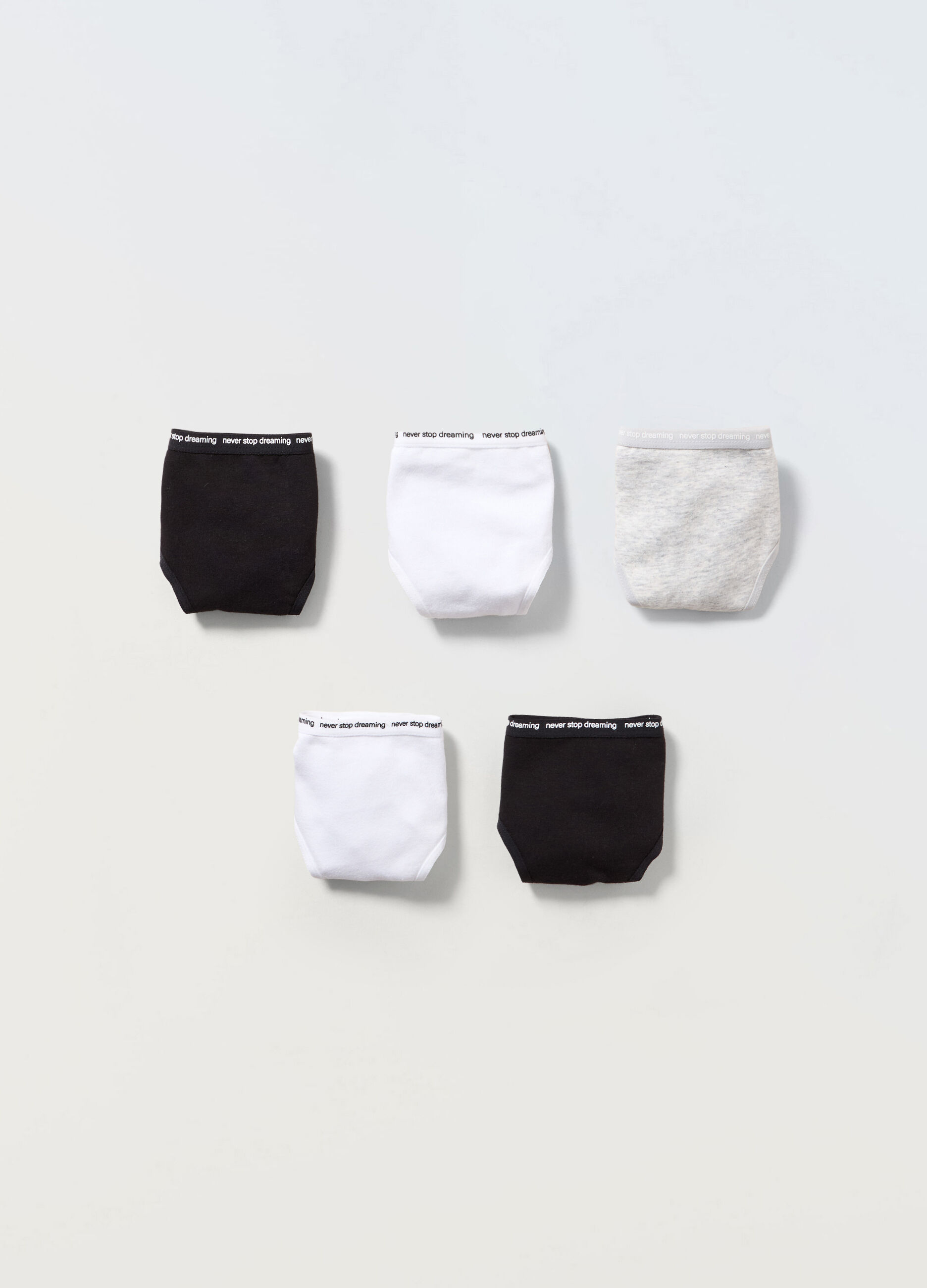 Pack 5 slip in jersey di puro cotone ragazza_0