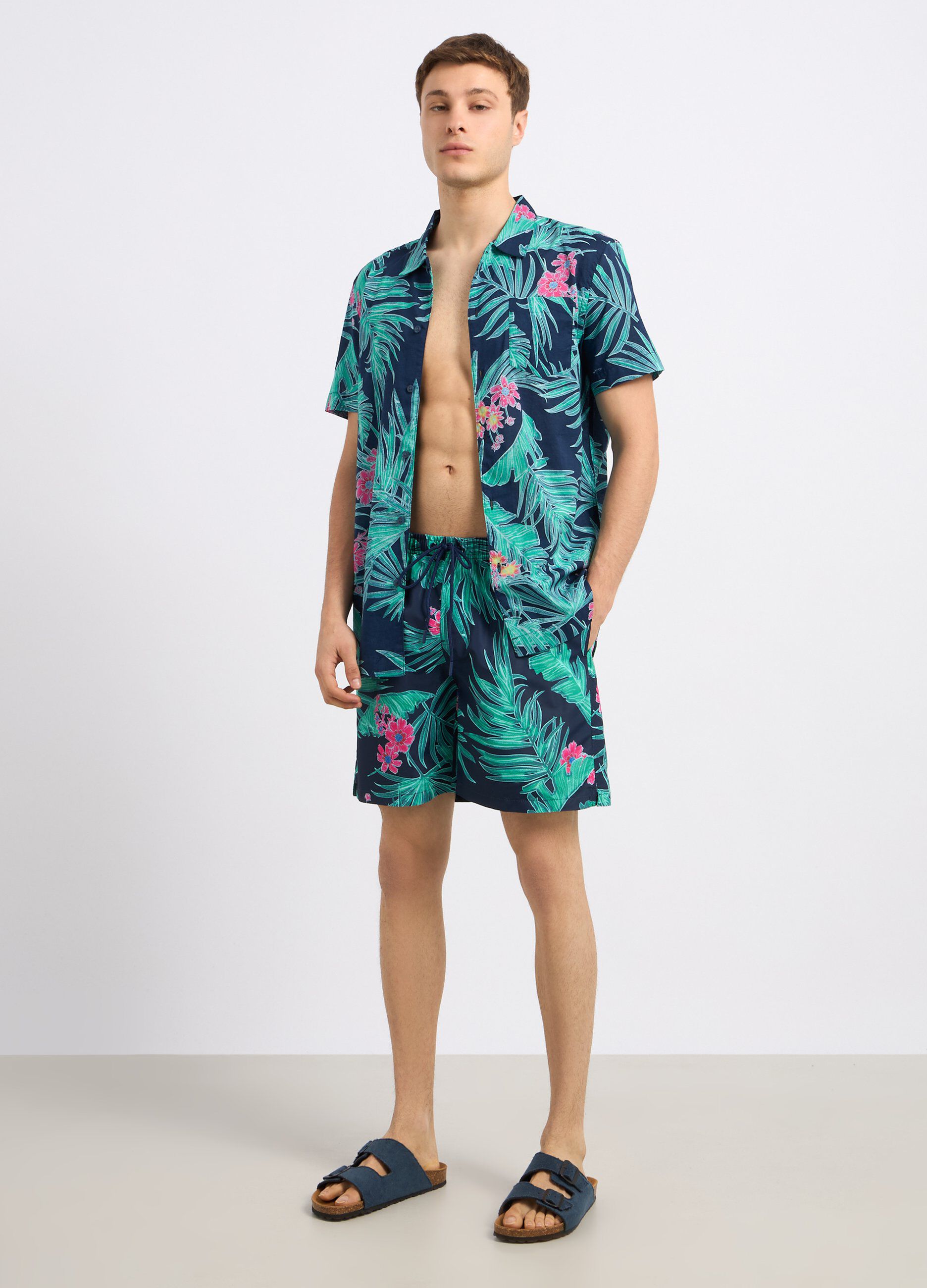 Costume shorts con stampa uomo_0