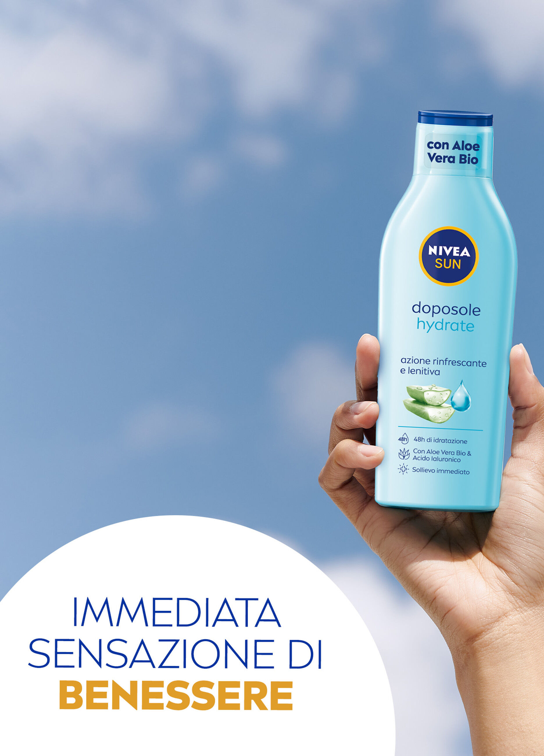 Nivea Sun Latte Doposole Hydrate 200 ml, Dopo sole idratante con Aloe Vera Bio e Acido Ialuronico_4