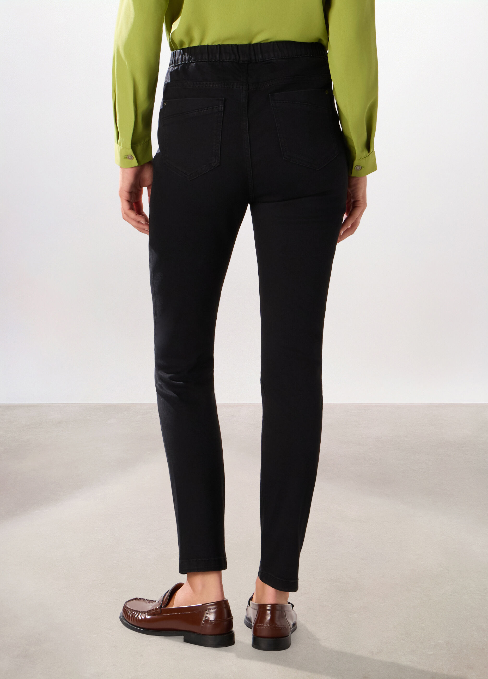 Jeggings in stretch denim di misto cotone donna_1