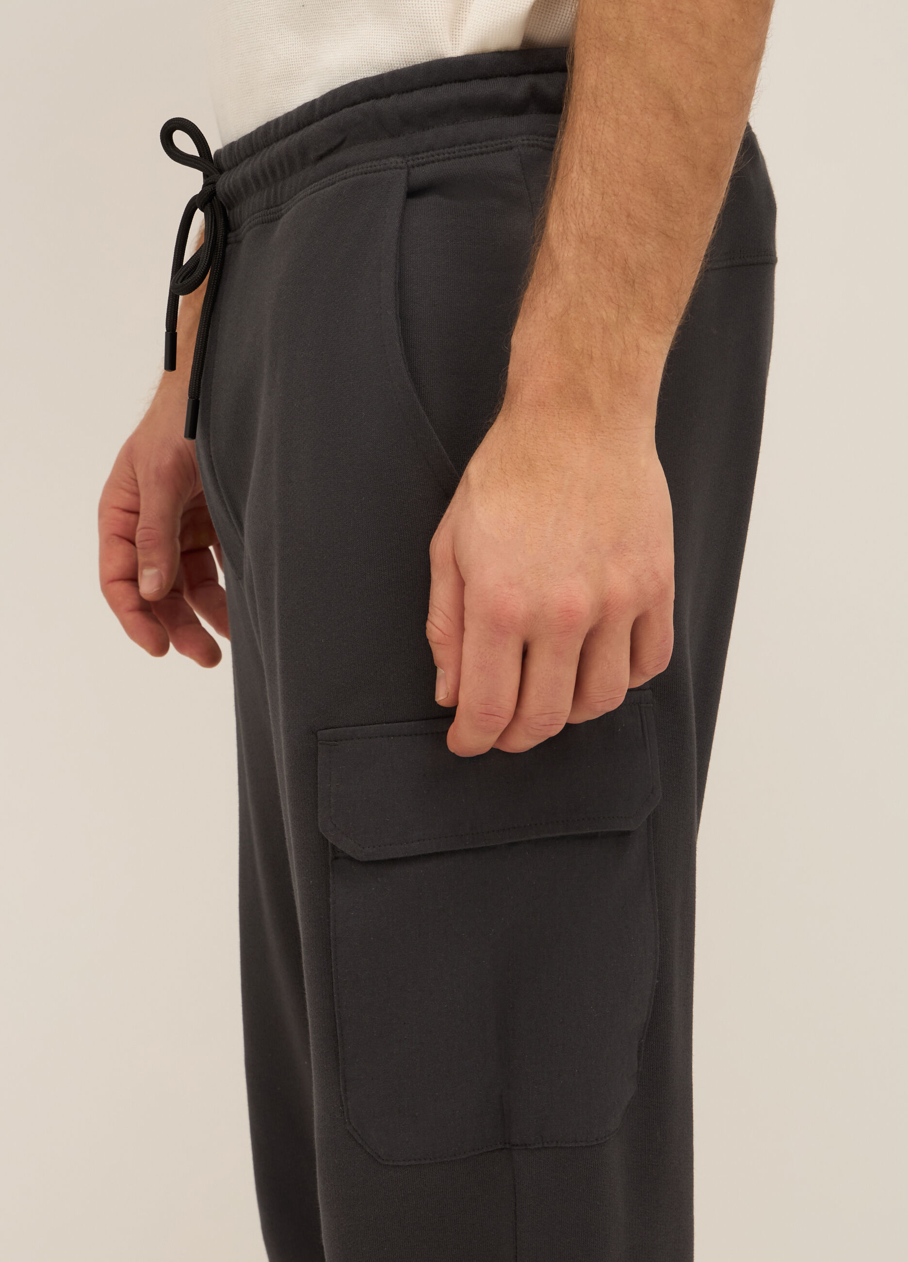 Jogger cargo in felpa di cotone uomo_2