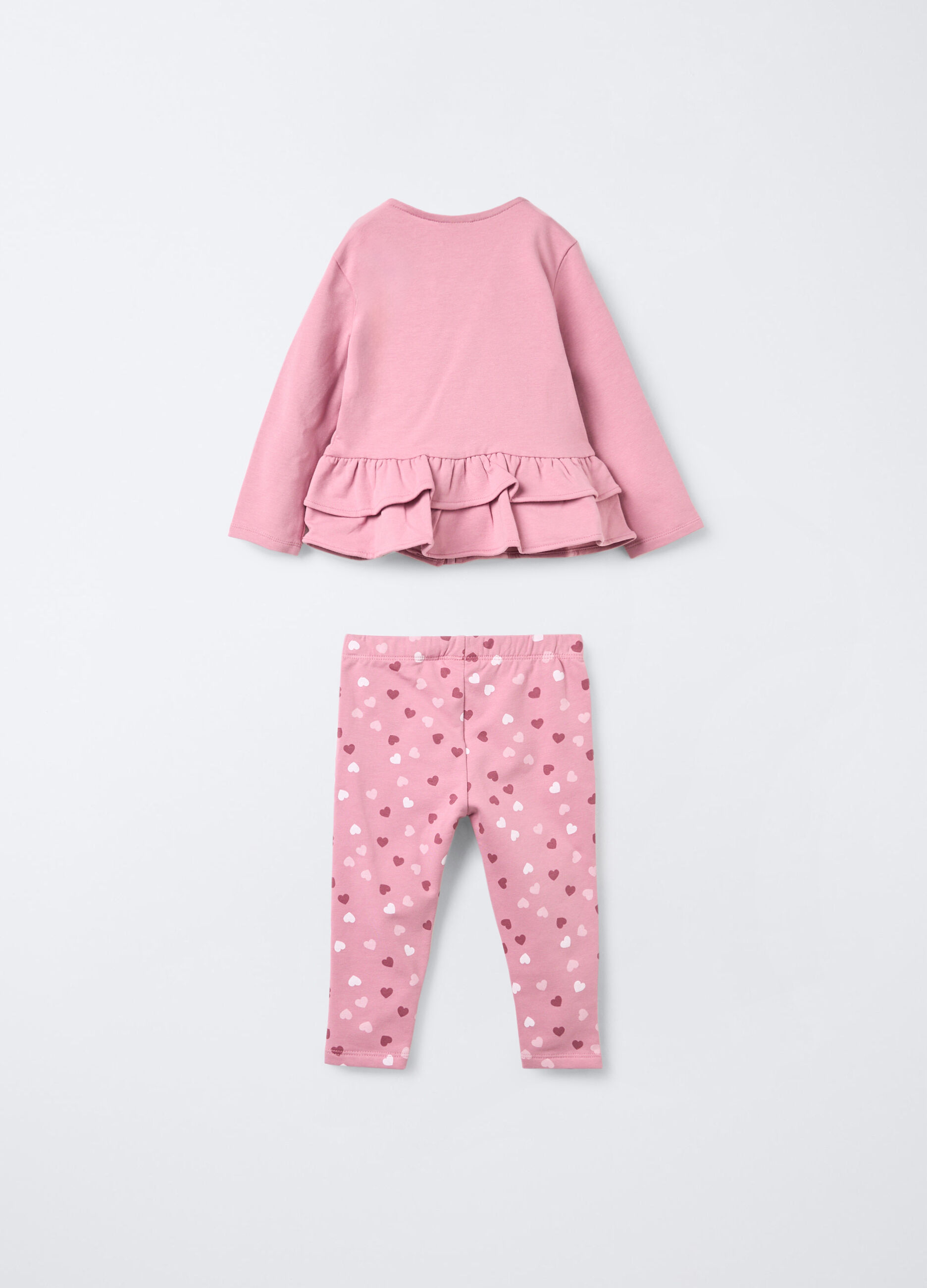 Jogging set in cotone garzato stretch bimba_1