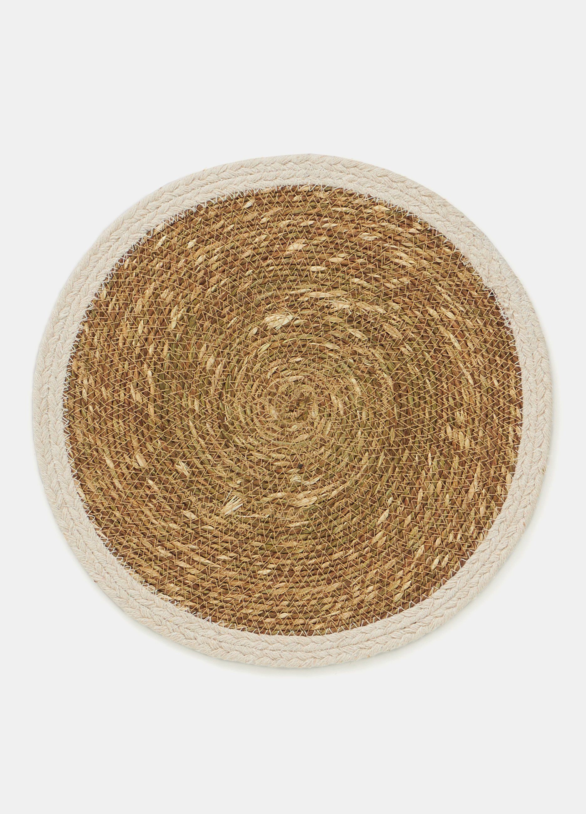 Tovaglietta rotonda in juta e bio cotton_0