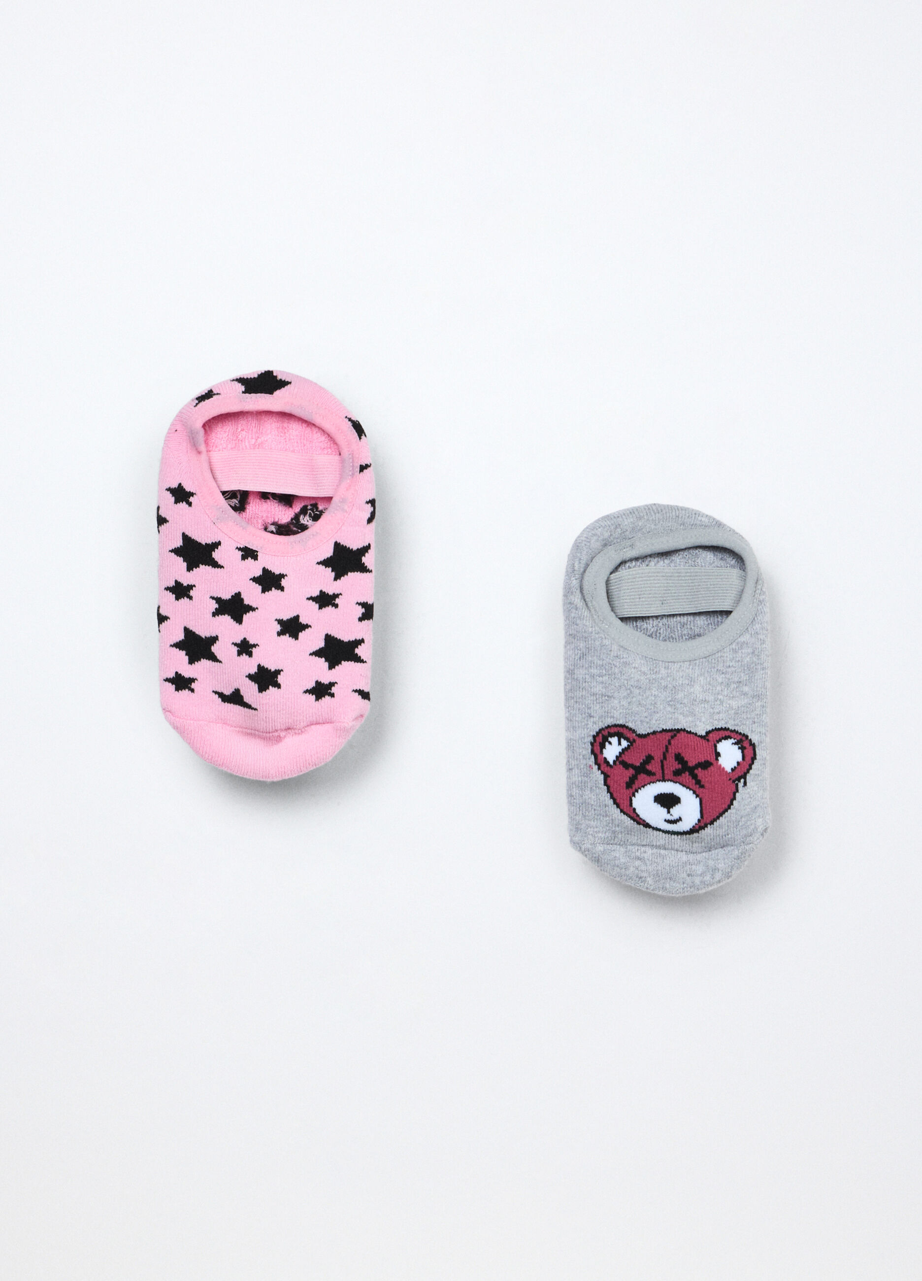 Pack 2 scarpine anti scivolo in spugna misto cotone bambina_1