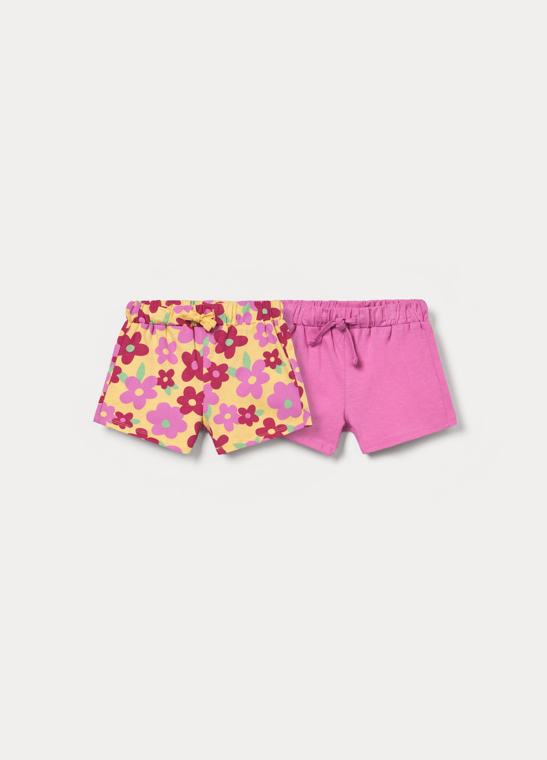 Pack 2 shorts in jersey di puro cotone bimba_0
