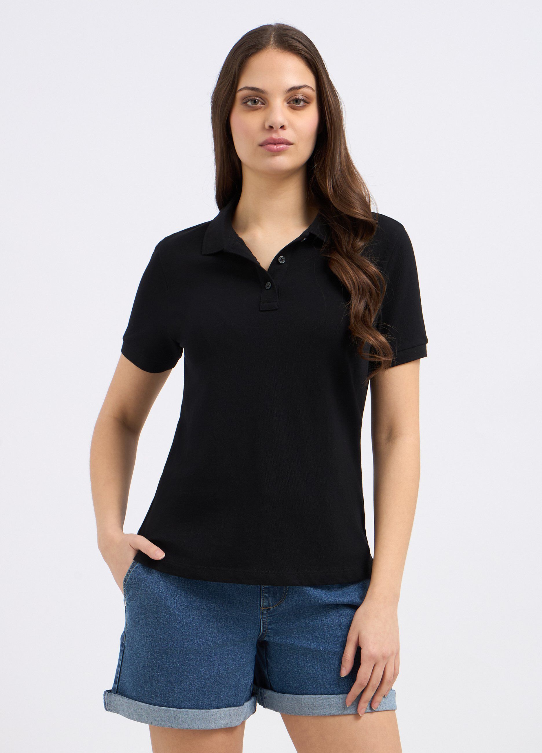 Polo in puro cotone piquet donna_0