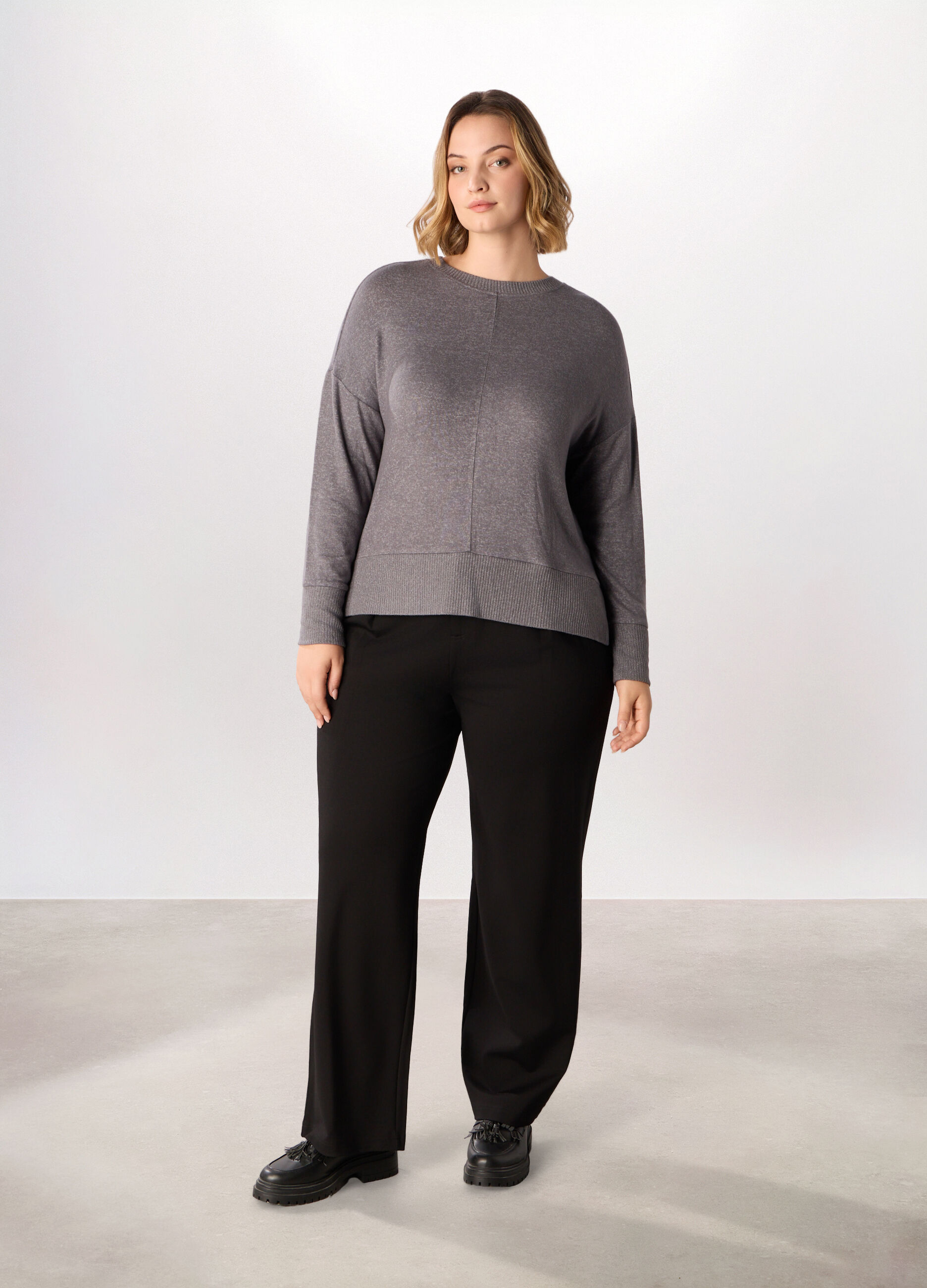 Pantaloni misto viscosa donna curvy_0