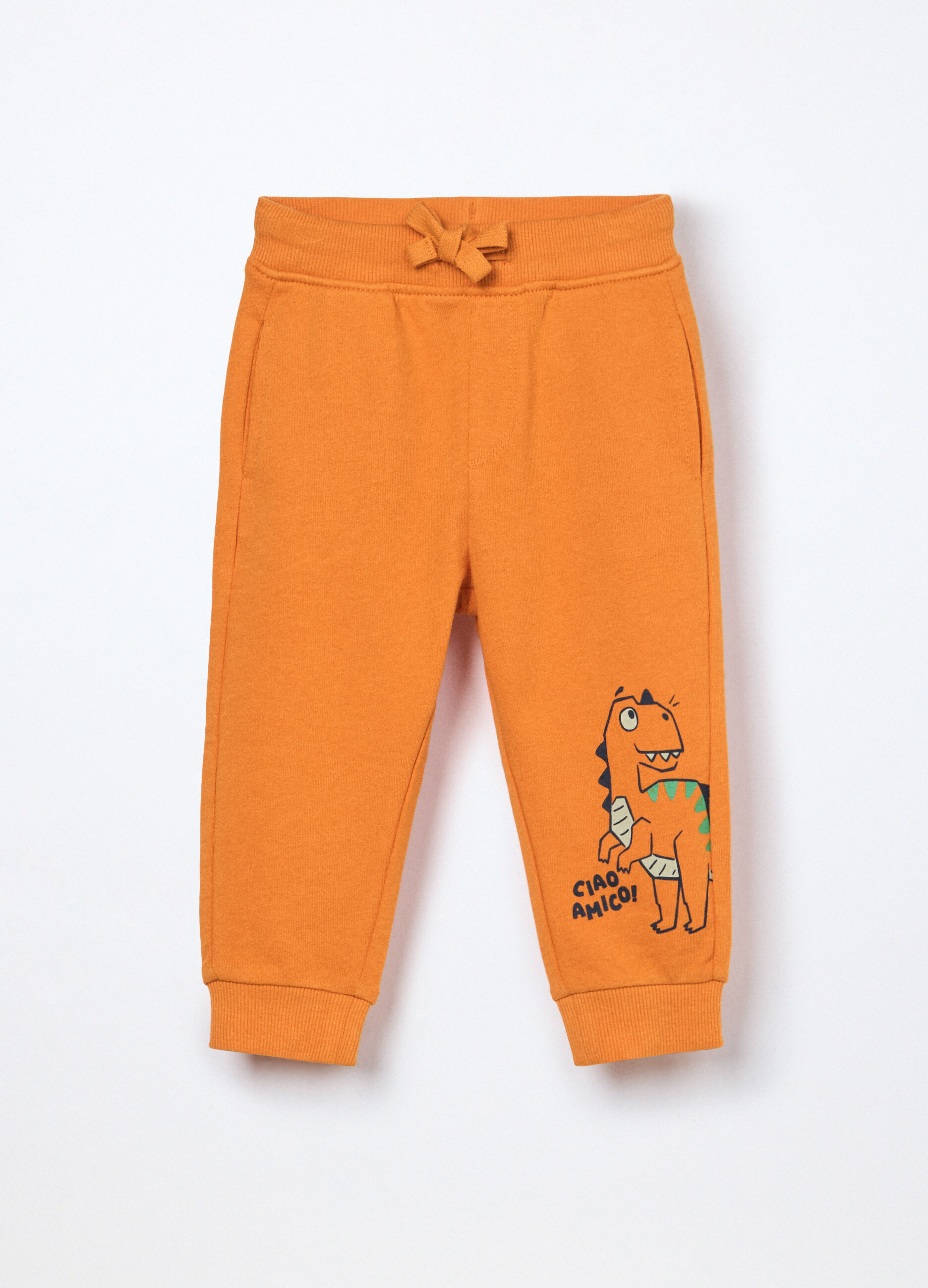 Jogger in french terry di puro cotone neonato_0