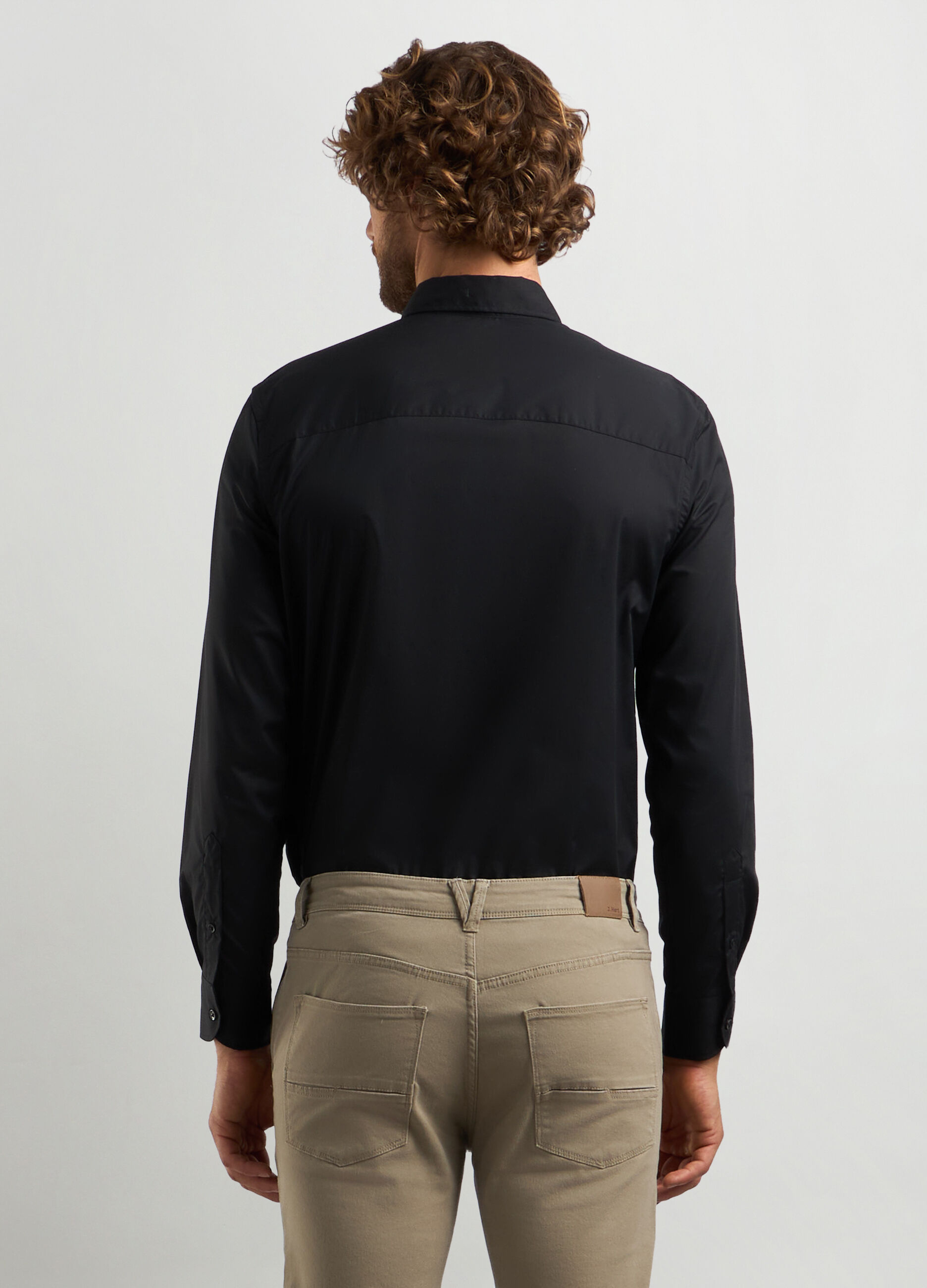 Camicia regular fit colletto button down in misto cotone_1