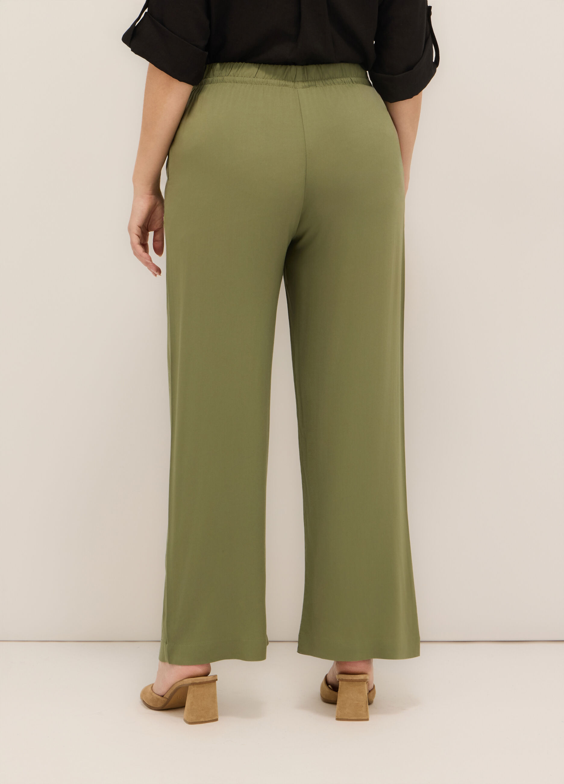 Pantaloni palazzo in pura viscosa donna curvy