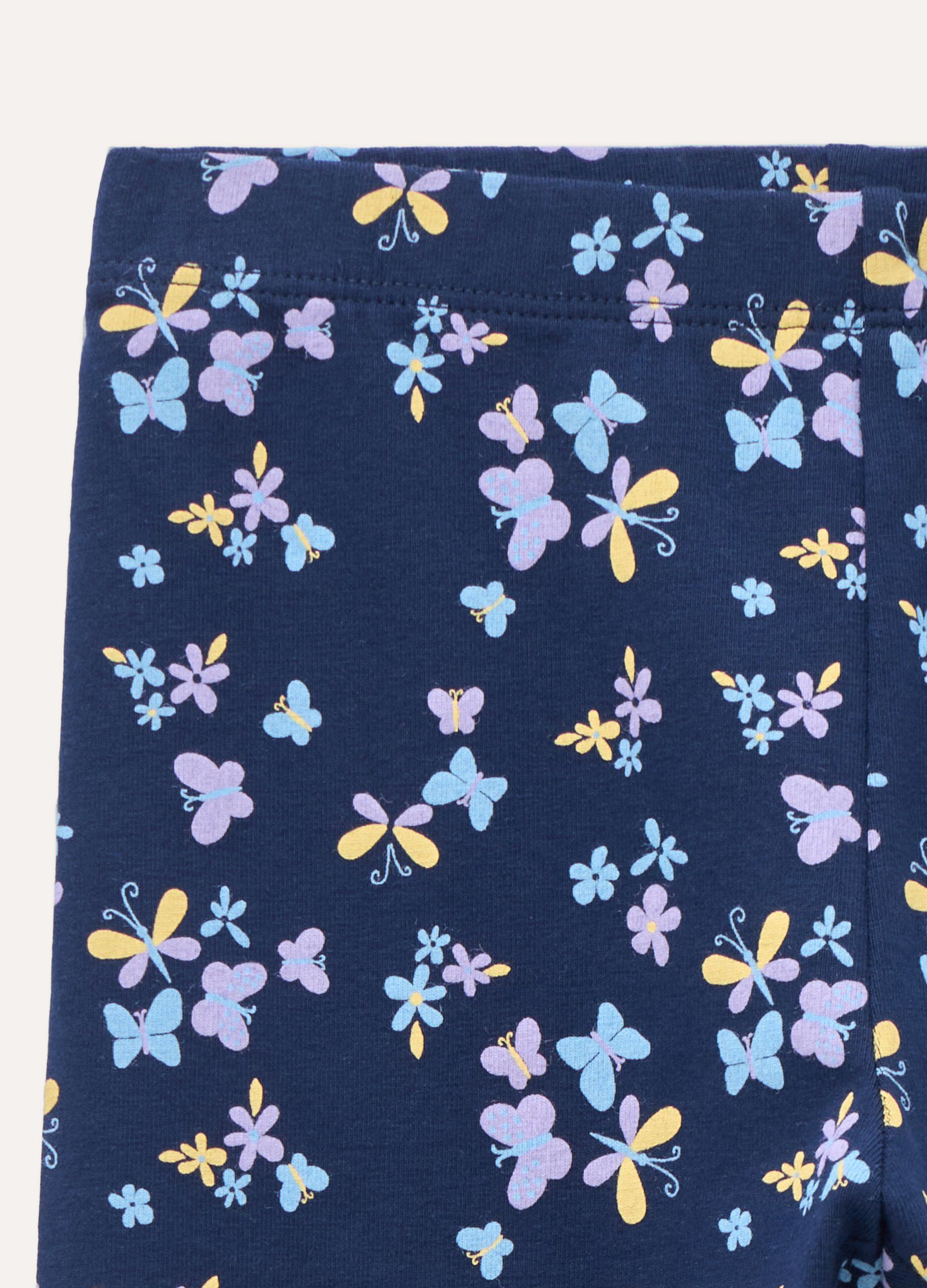 Leggings in cotone stretch con stampa bambina_1