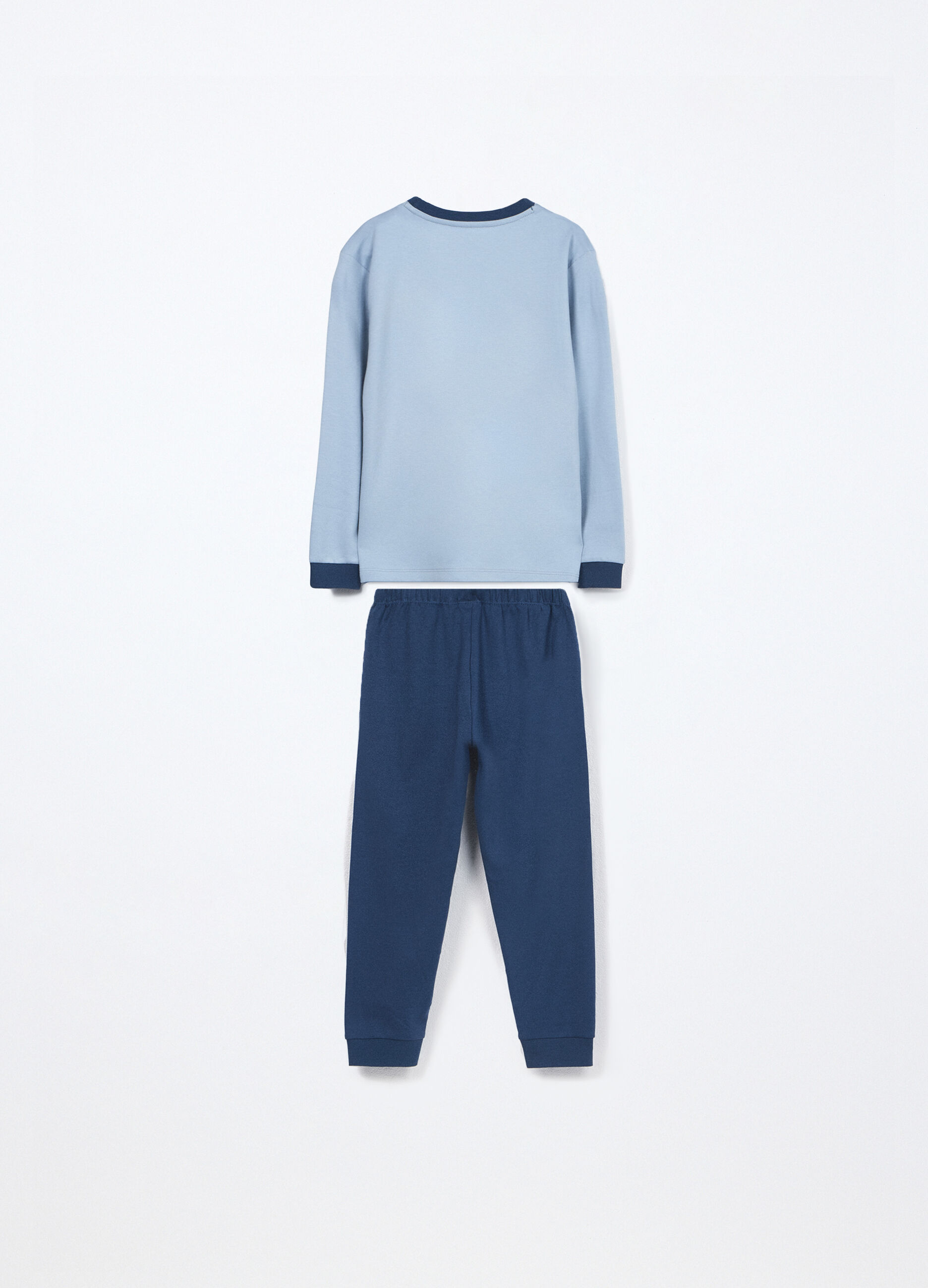Set pigiama lungo in interlock di puro cotone bambino_1