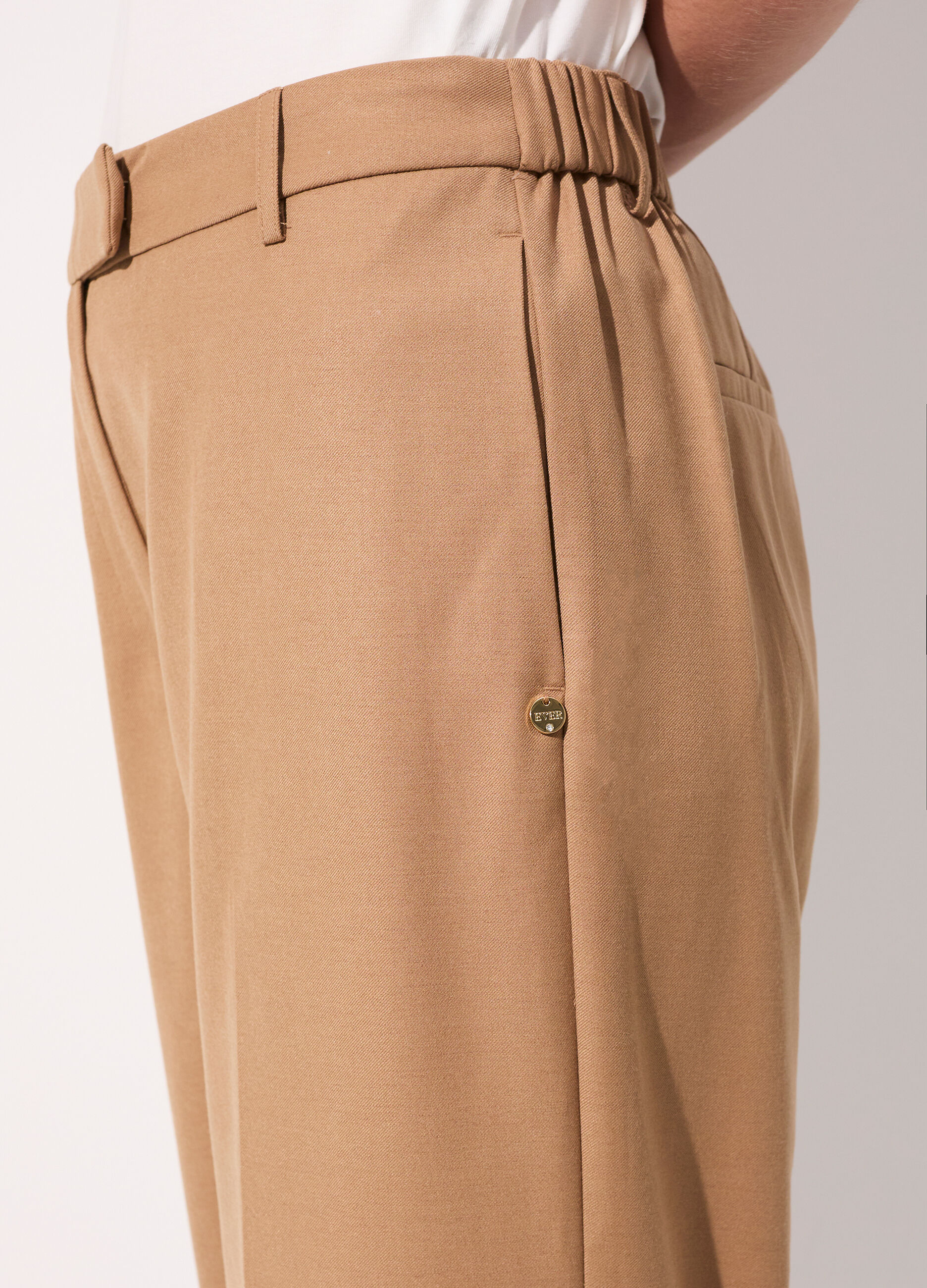 Pantalone palazzo in misto lana e viscosa donna_3