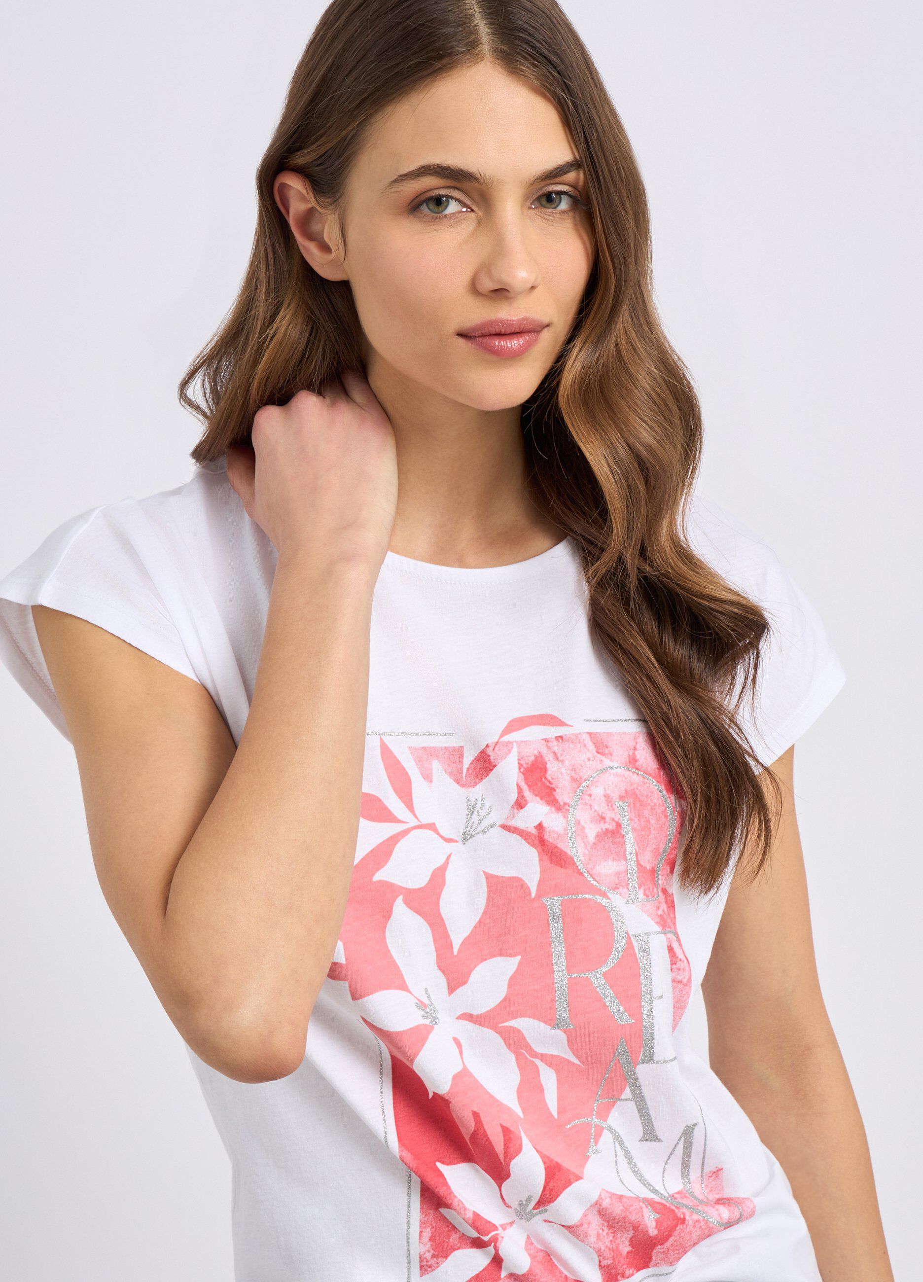 T-shirt in puro cotone con stampa donna_2