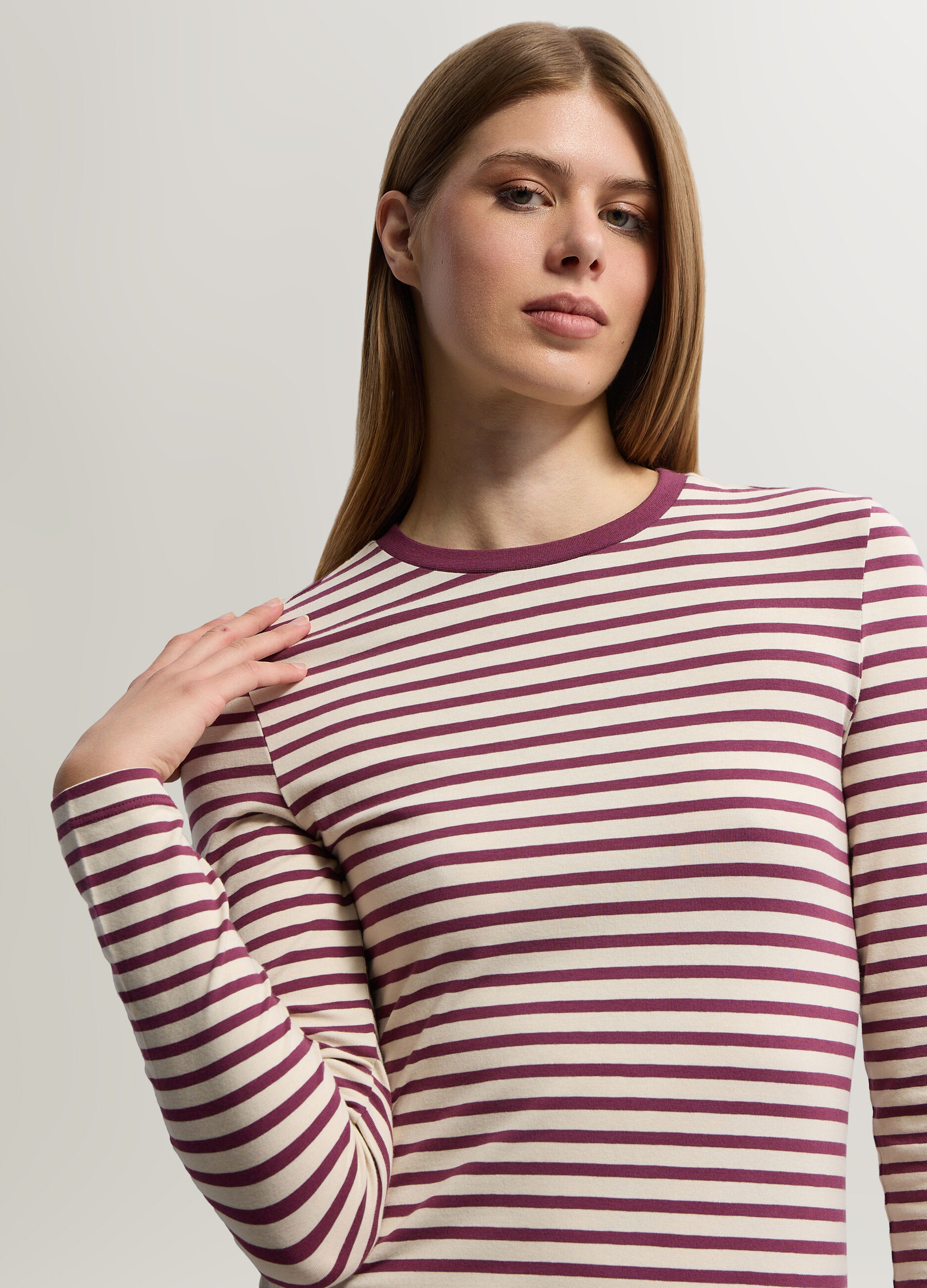 T-shirt girocollo stretch donna_2