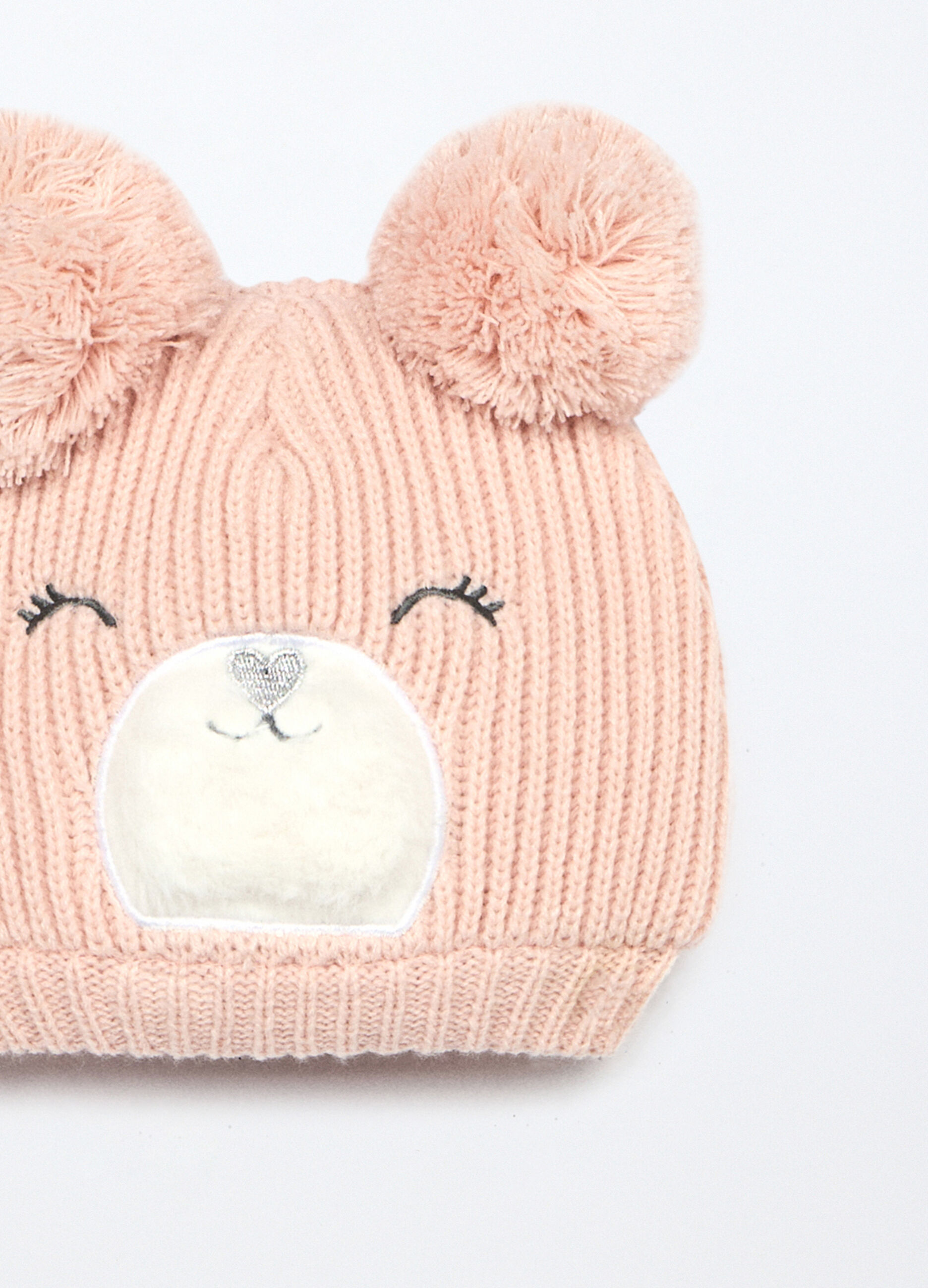 Berretto tricot con applicazioni neonata_2