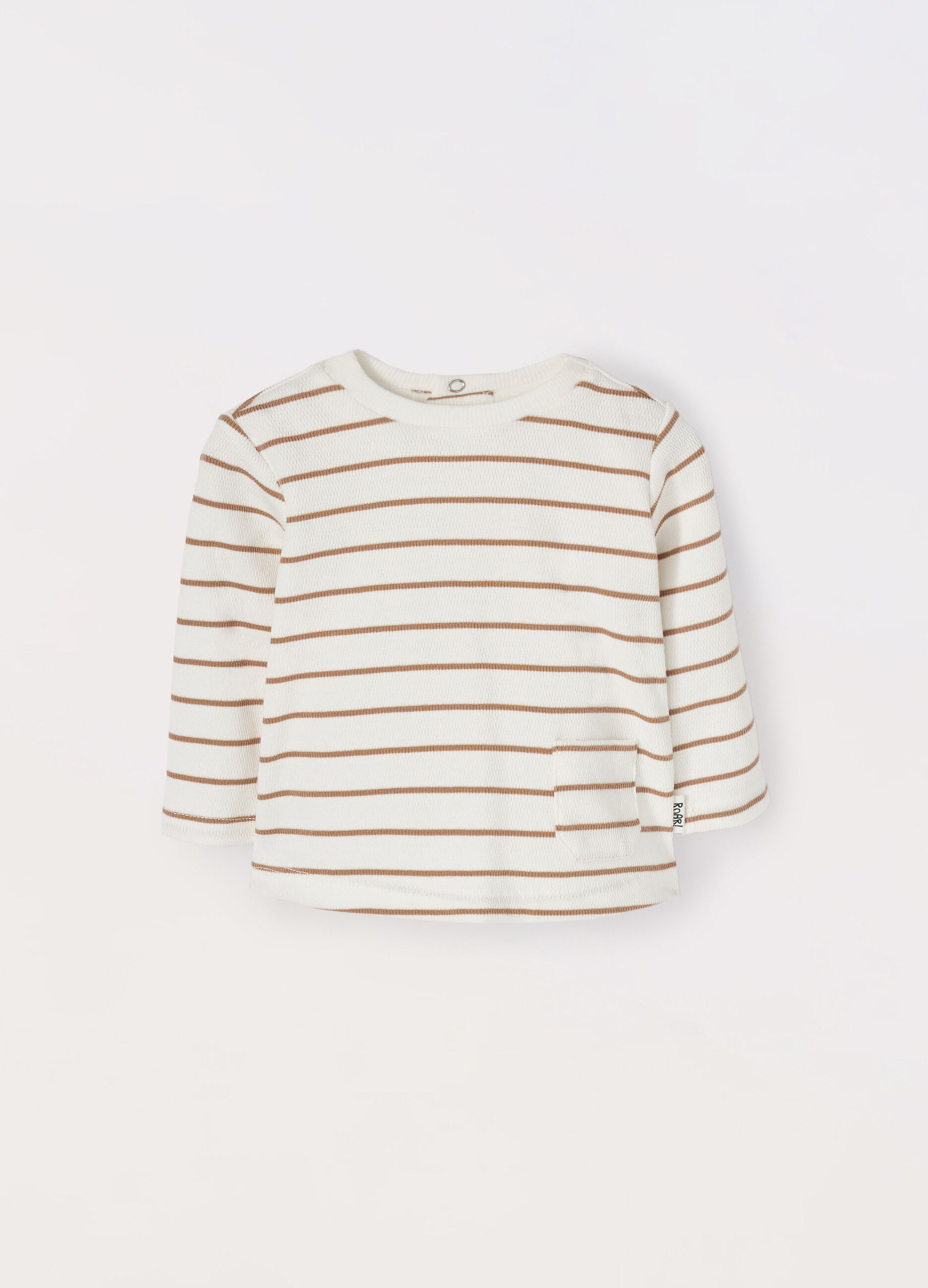 T-shirt in costina di puro cotone neonato_0
