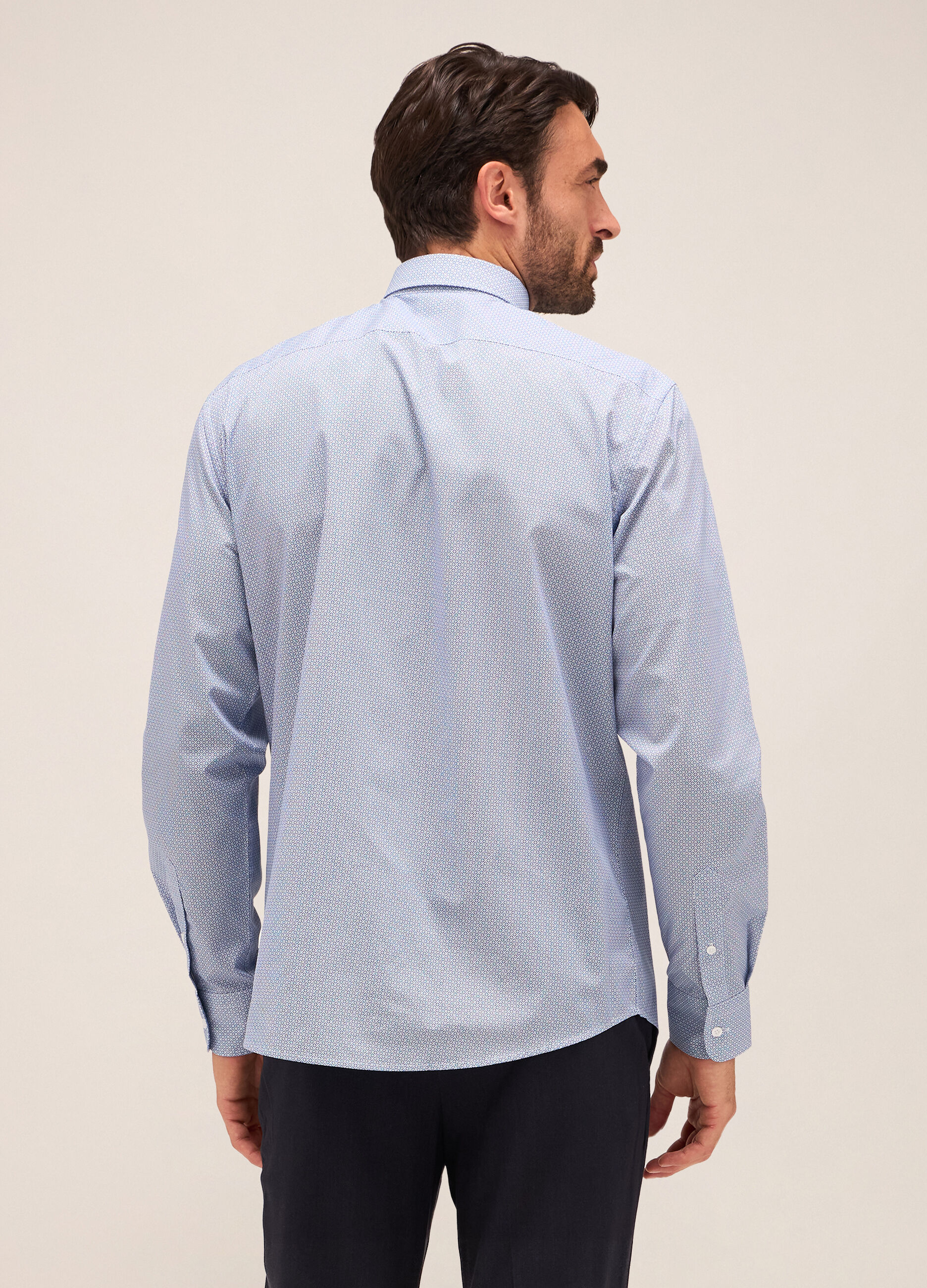 Camicia regular fit colletto classico in misto cotone uomo_1