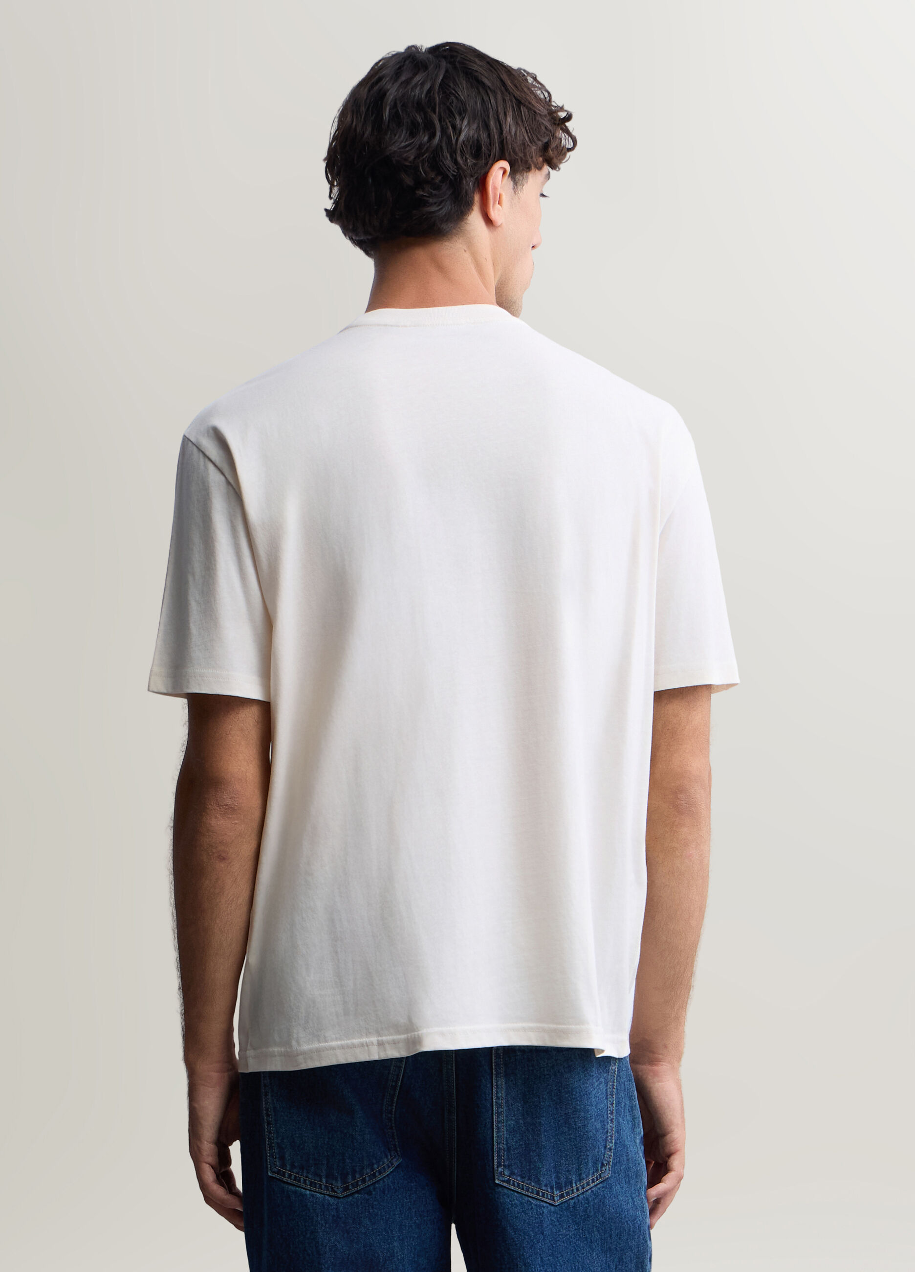 T-shirt girocollo in cotone con stampa Hokusai uomo