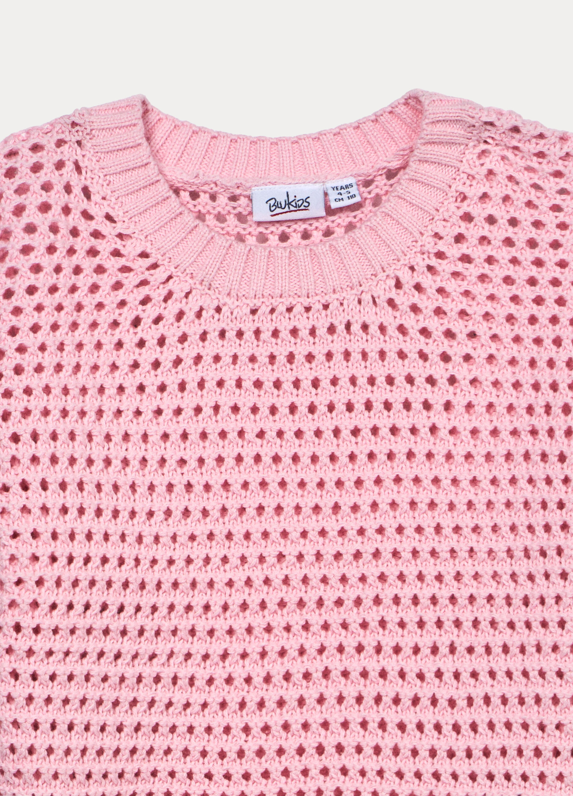 Maglione operato in puro cotone bambina_2