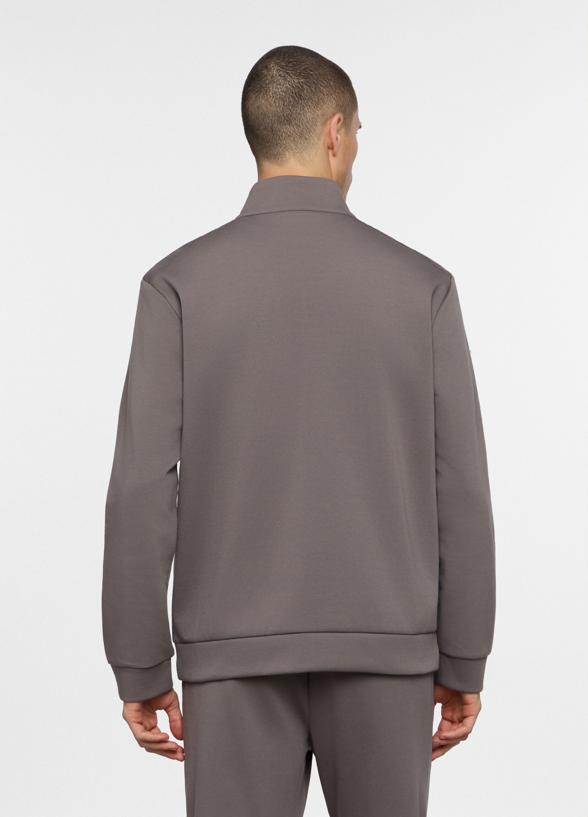 Felpa con mezza zip in interlock uomo_1