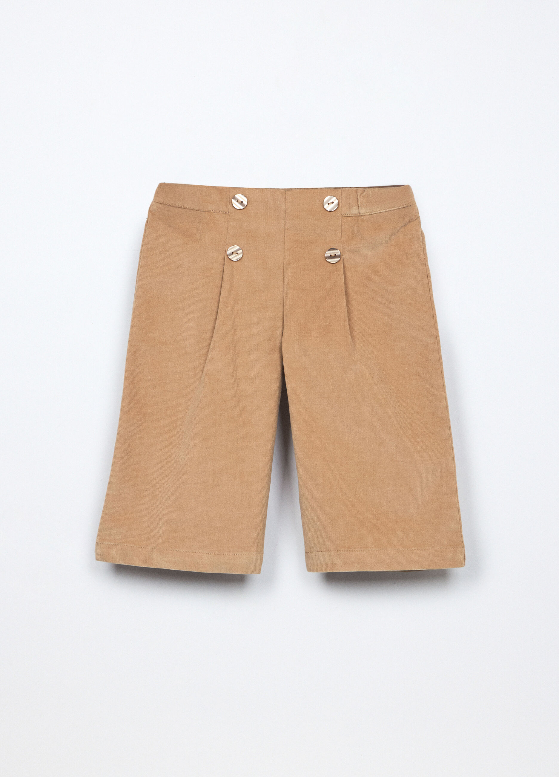 Pantaloni in costina di cotone stretch neonata_0