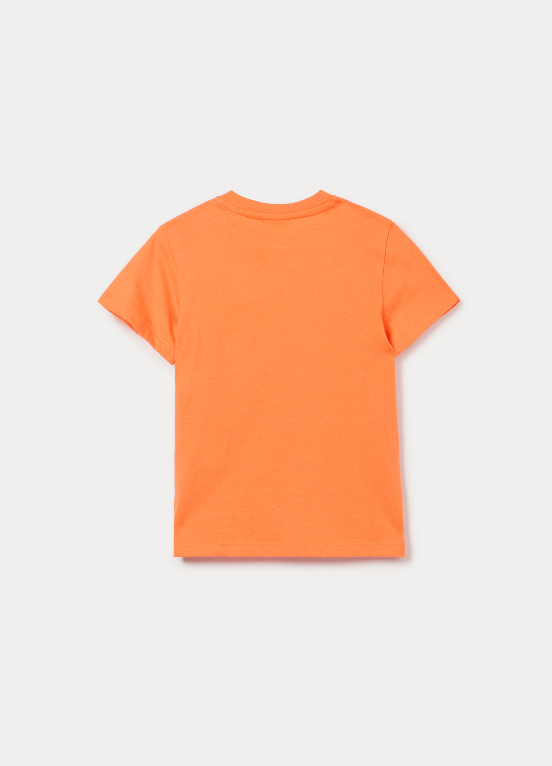 T-shirt girocollo in jersey di cotone stretch bimbo_2