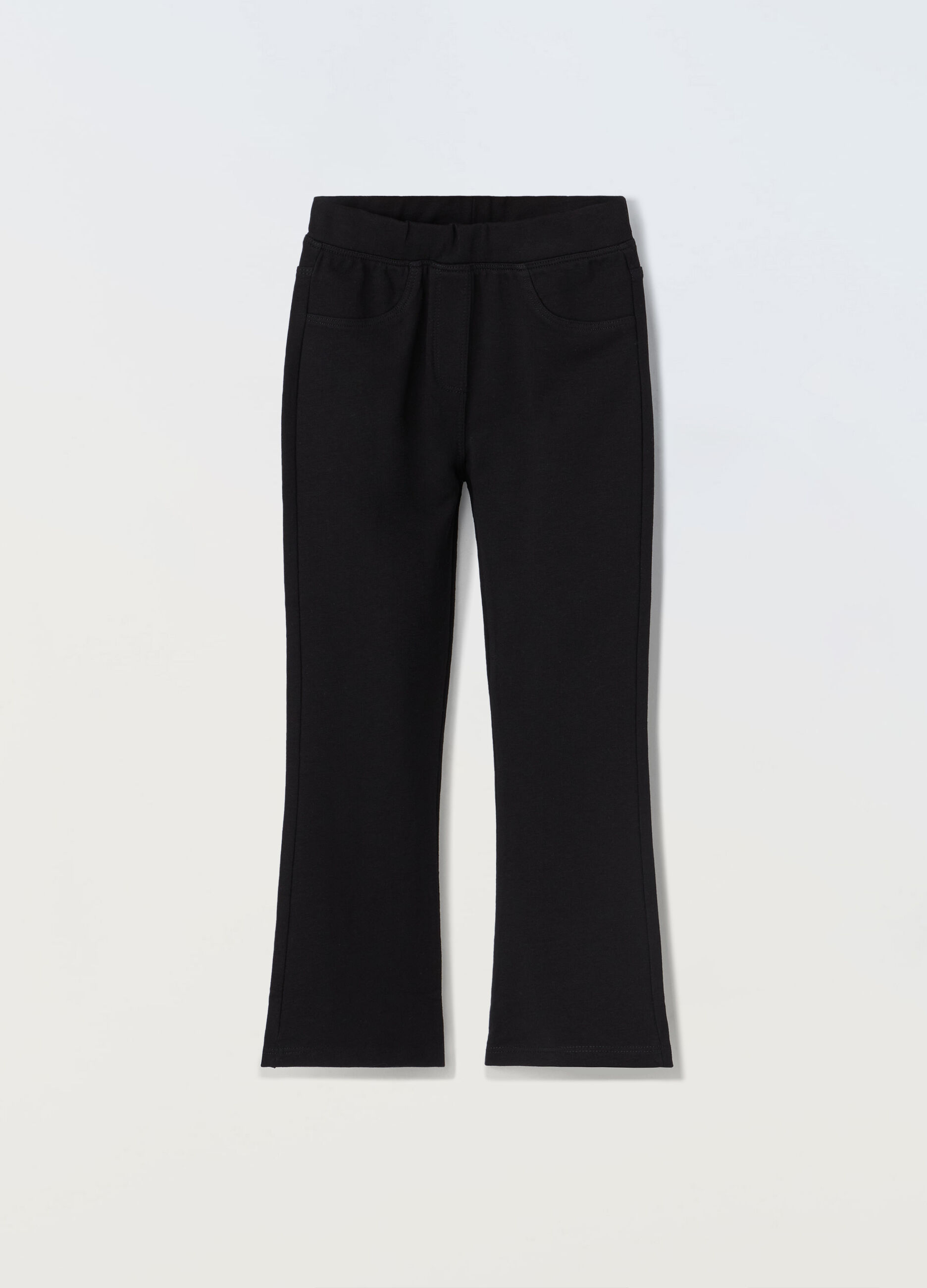 Treggings flare fit in french terry stretch bambina_0