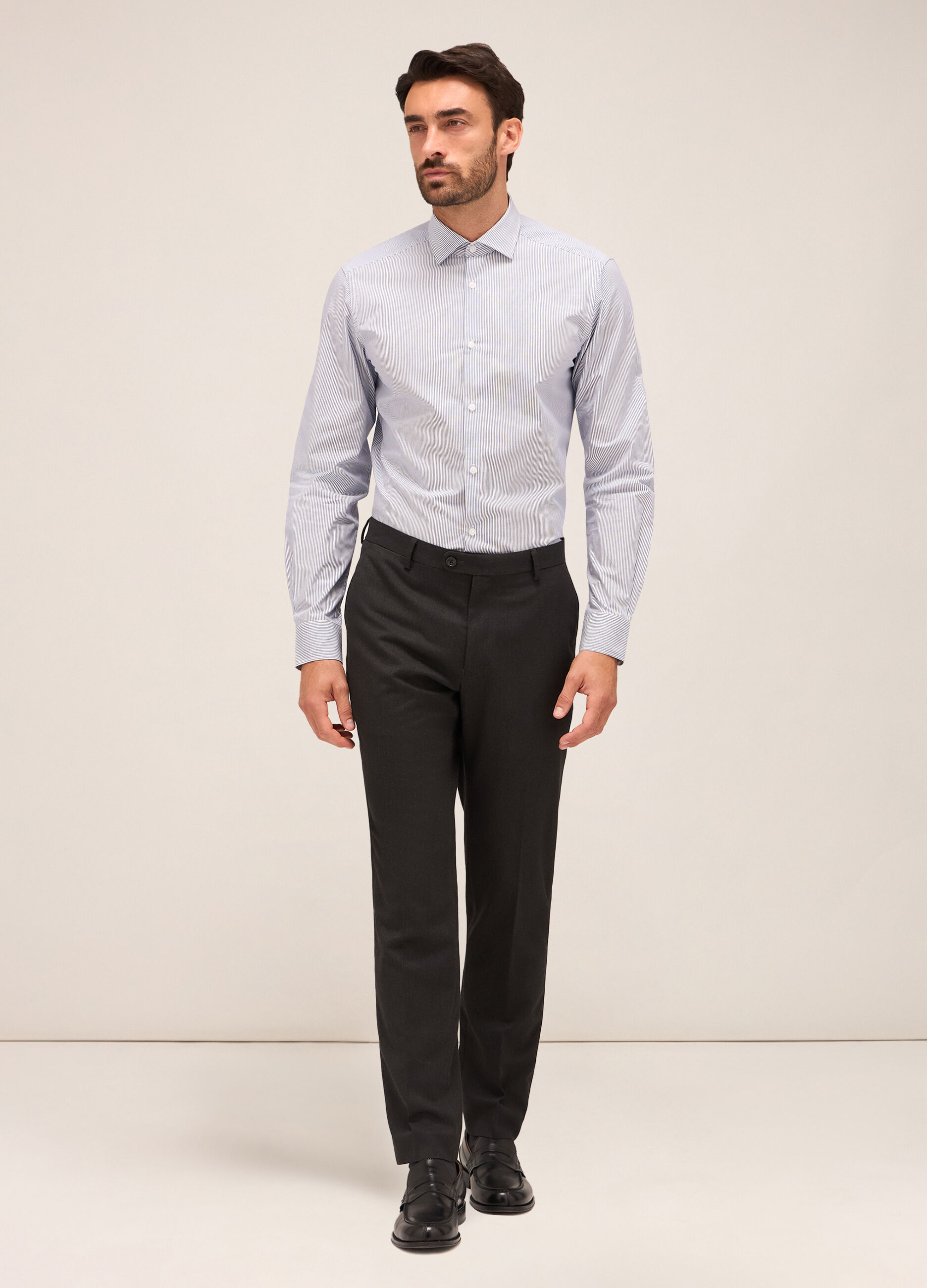 Pantalone slim fit in misto lana uomo_0