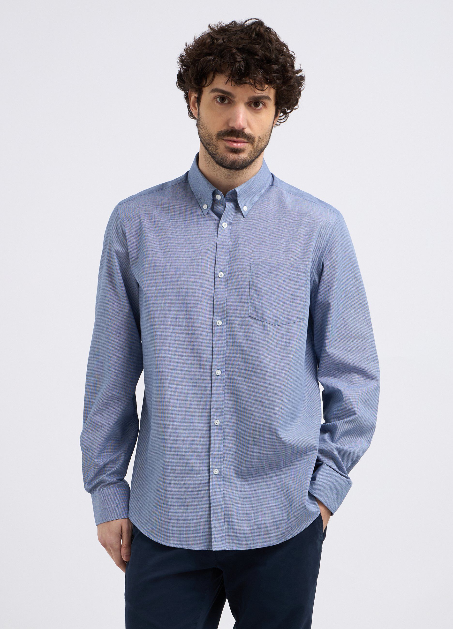 Camicia a microquadri uomo_0